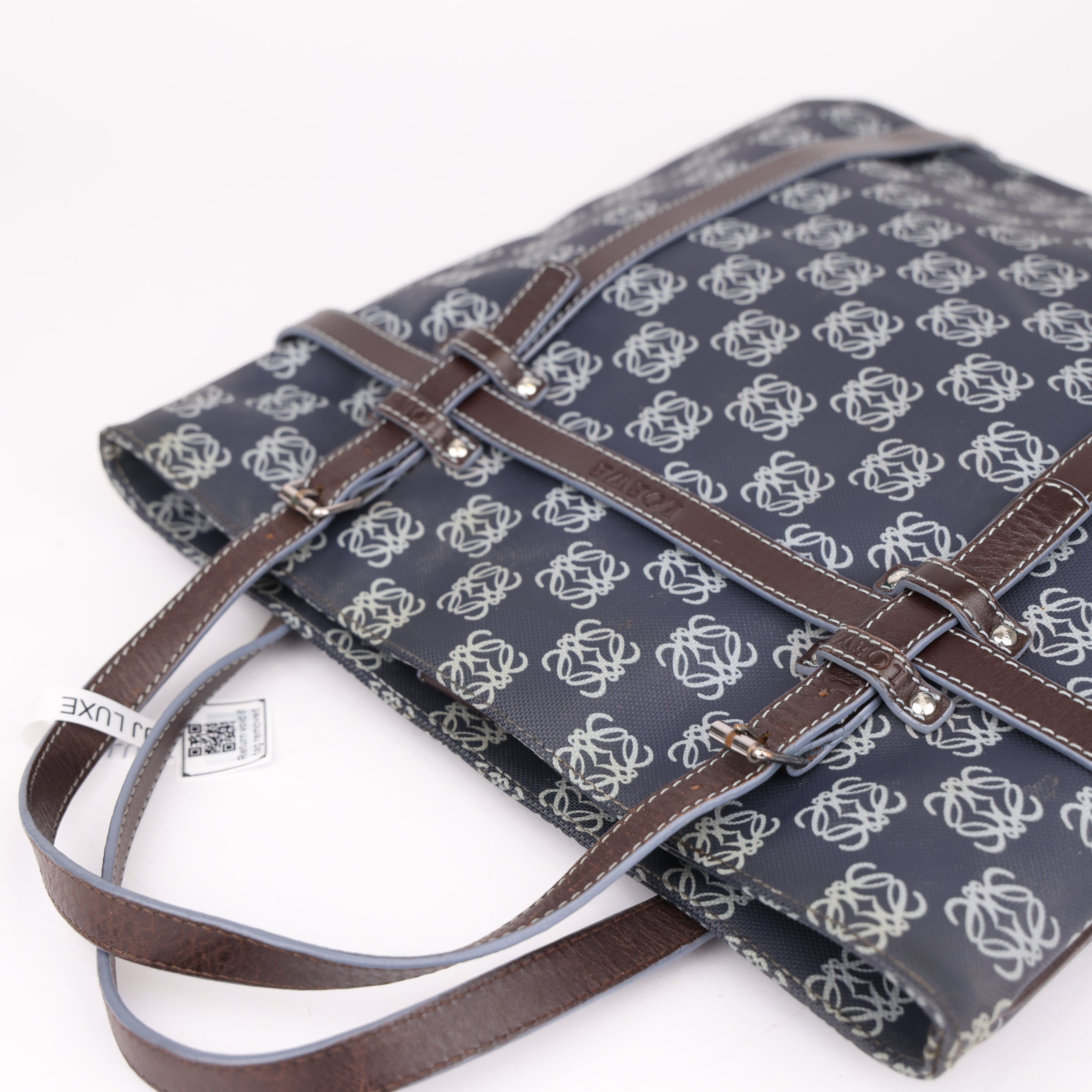 J1779 LOEWEBlue Monogram Tote Bag - Pre Owned