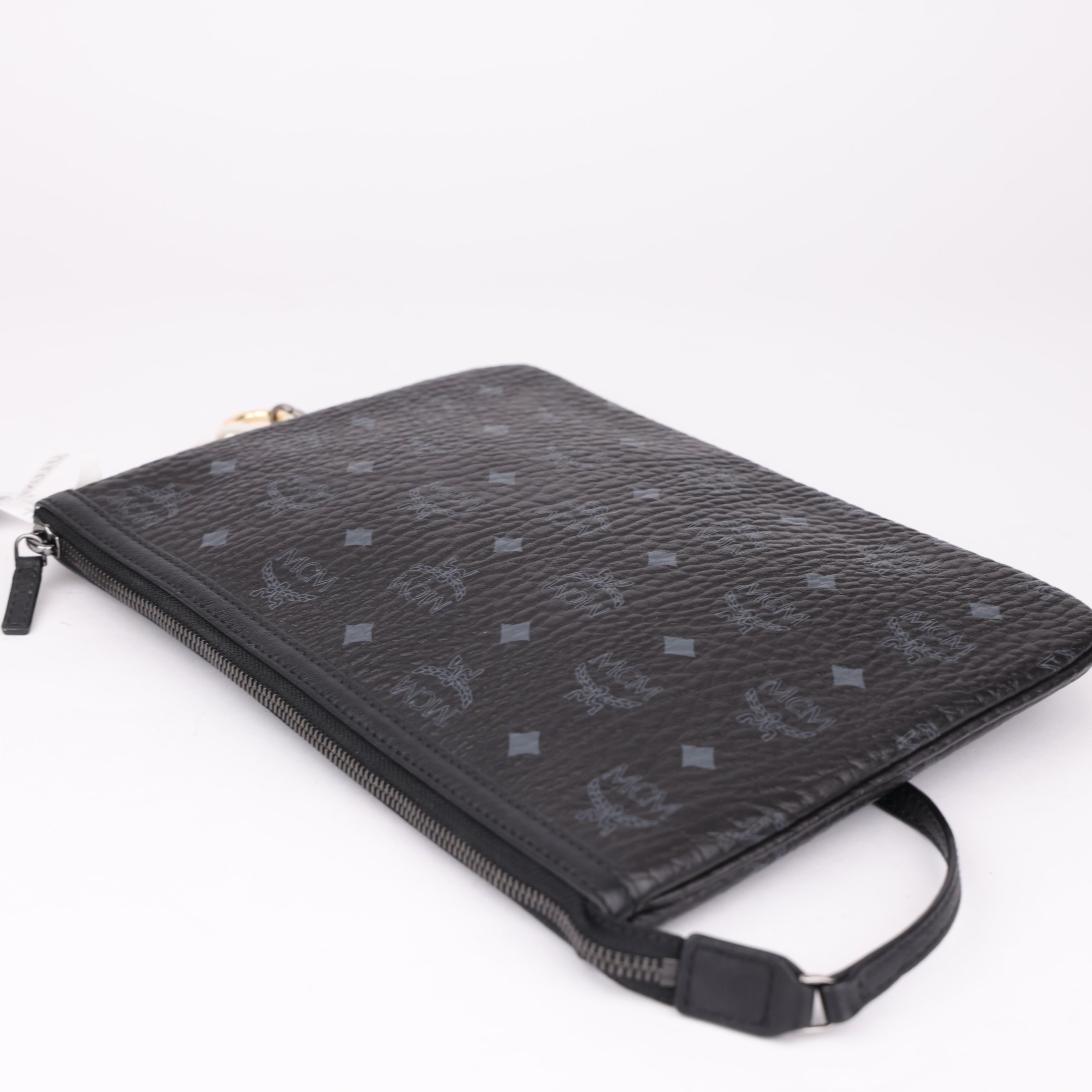 J1778 MCM Medium Crossbody Pouch Black- Pre Owned