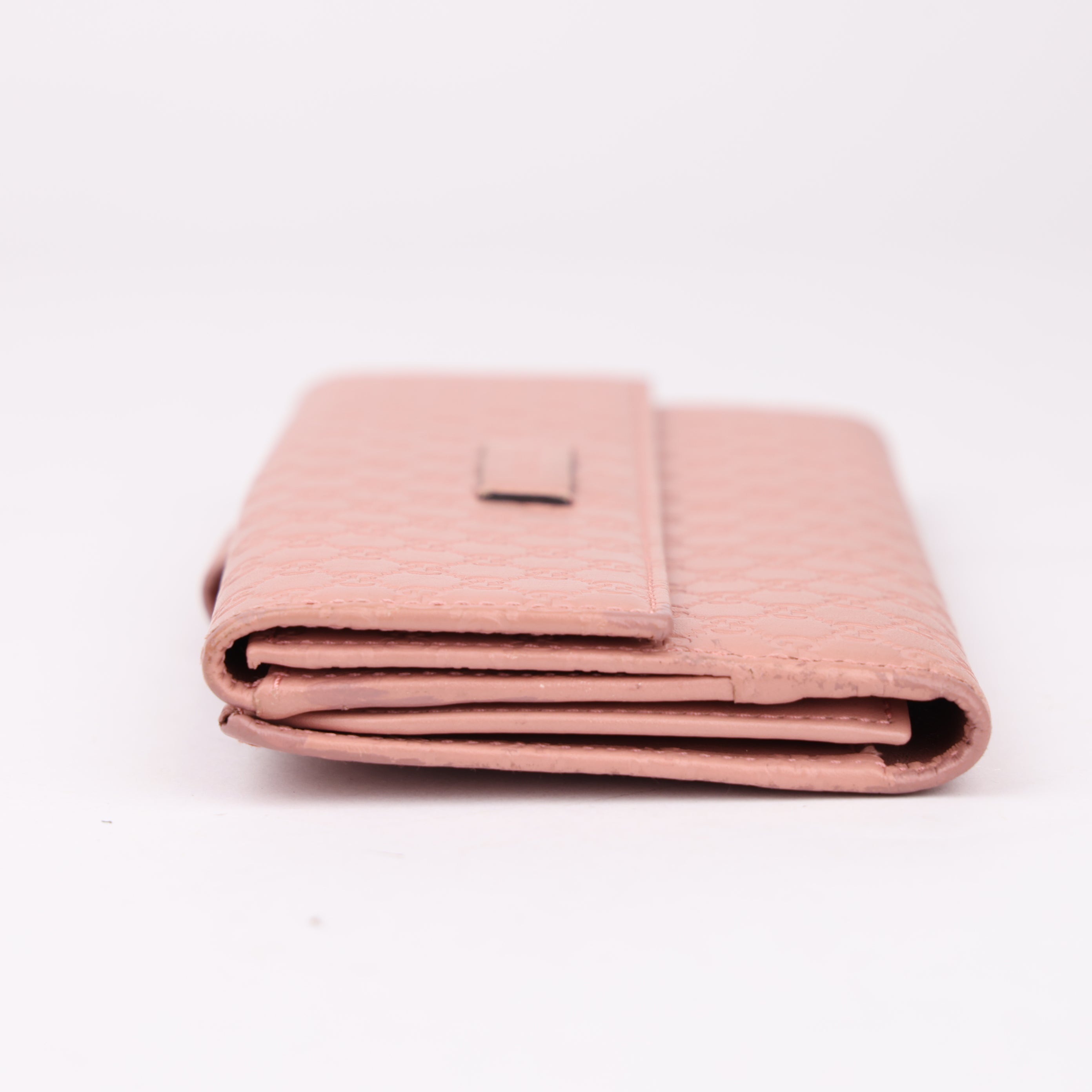 J1784 Gucci Microguccissima Continental Flap Wallet Pink- Pre Owned