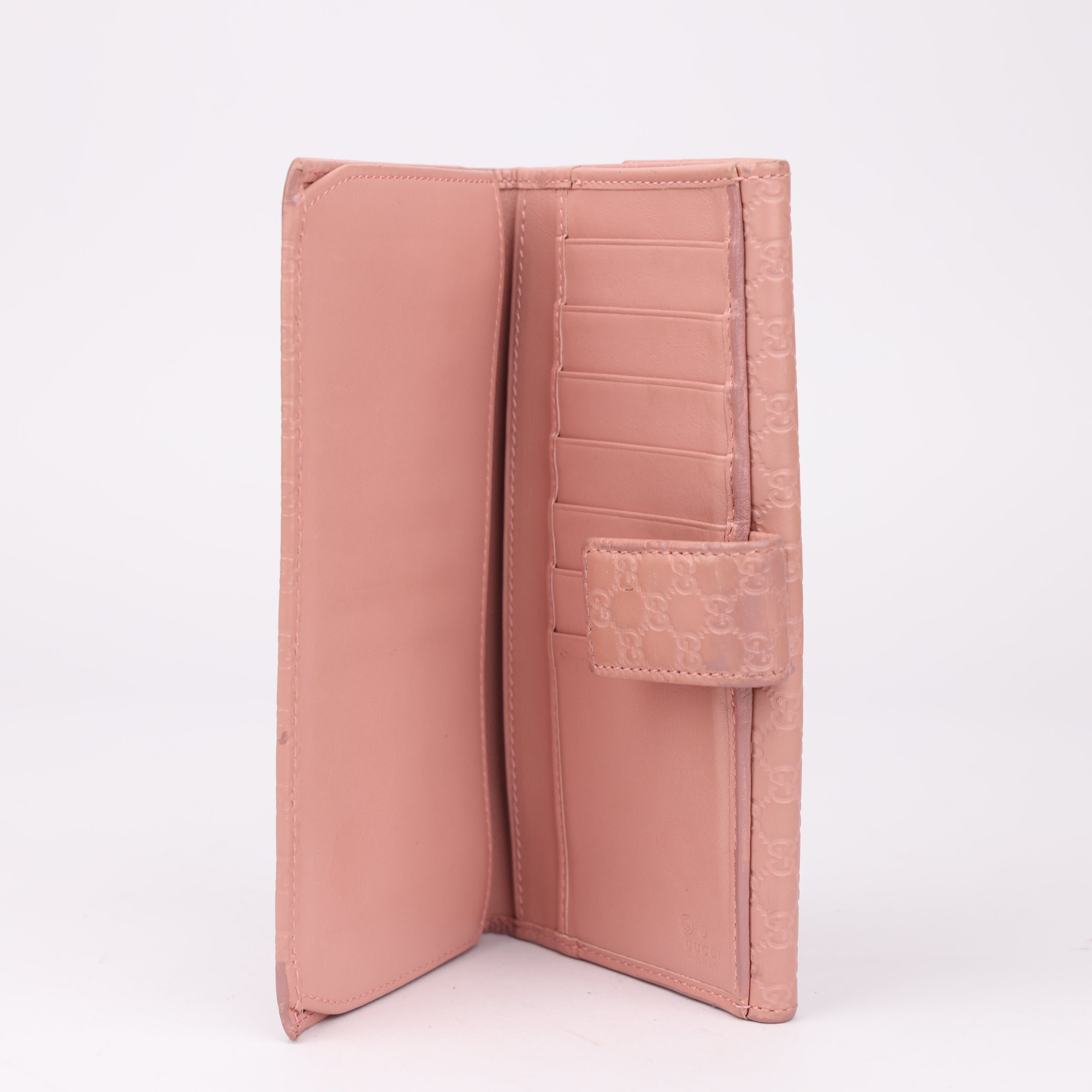 J1784 Gucci Microguccissima Continental Flap Wallet Pink- Pre Owned