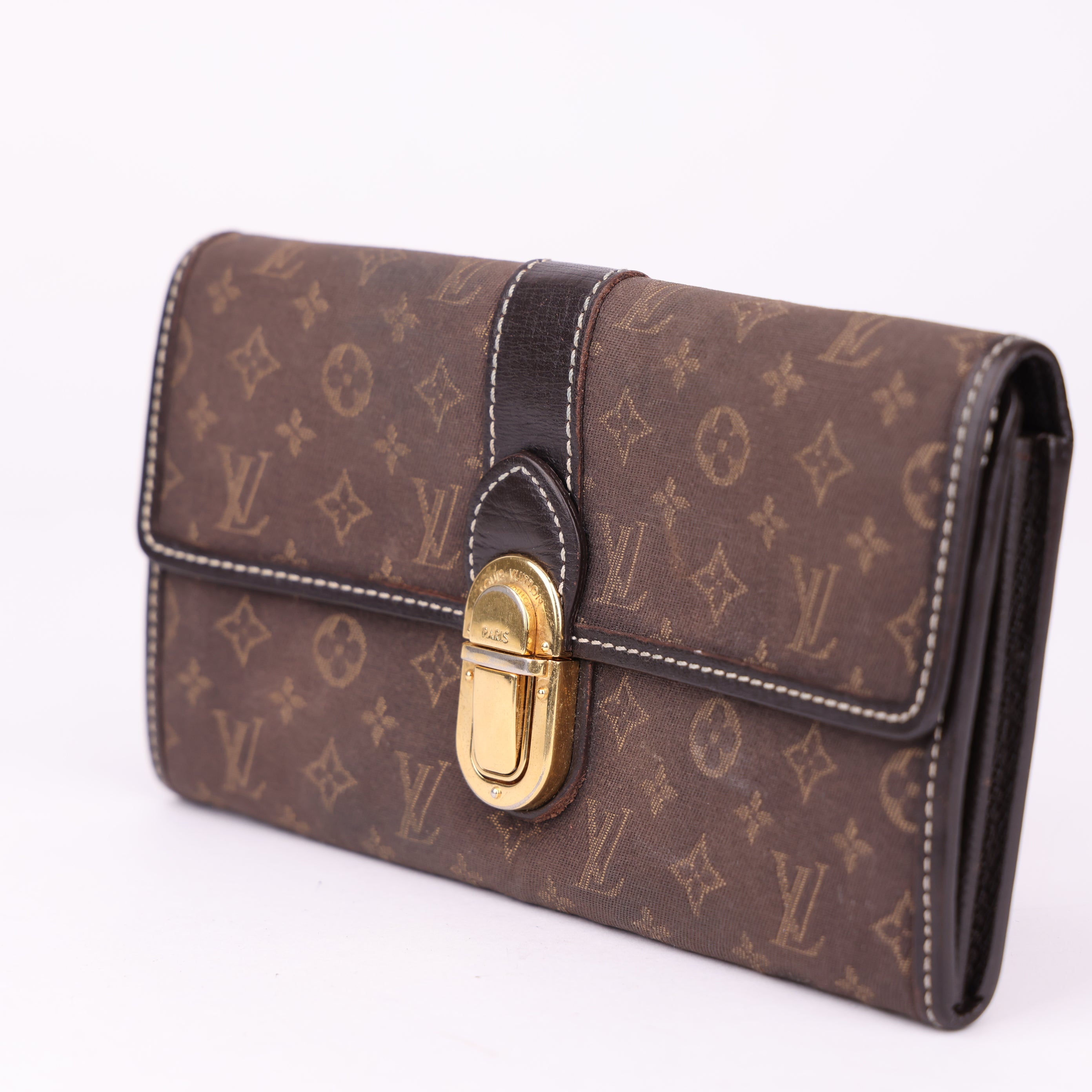 J1772 Louis Vuitton Fusain Monogram Idylle Canvas Sarah Wallet- Pre Owned