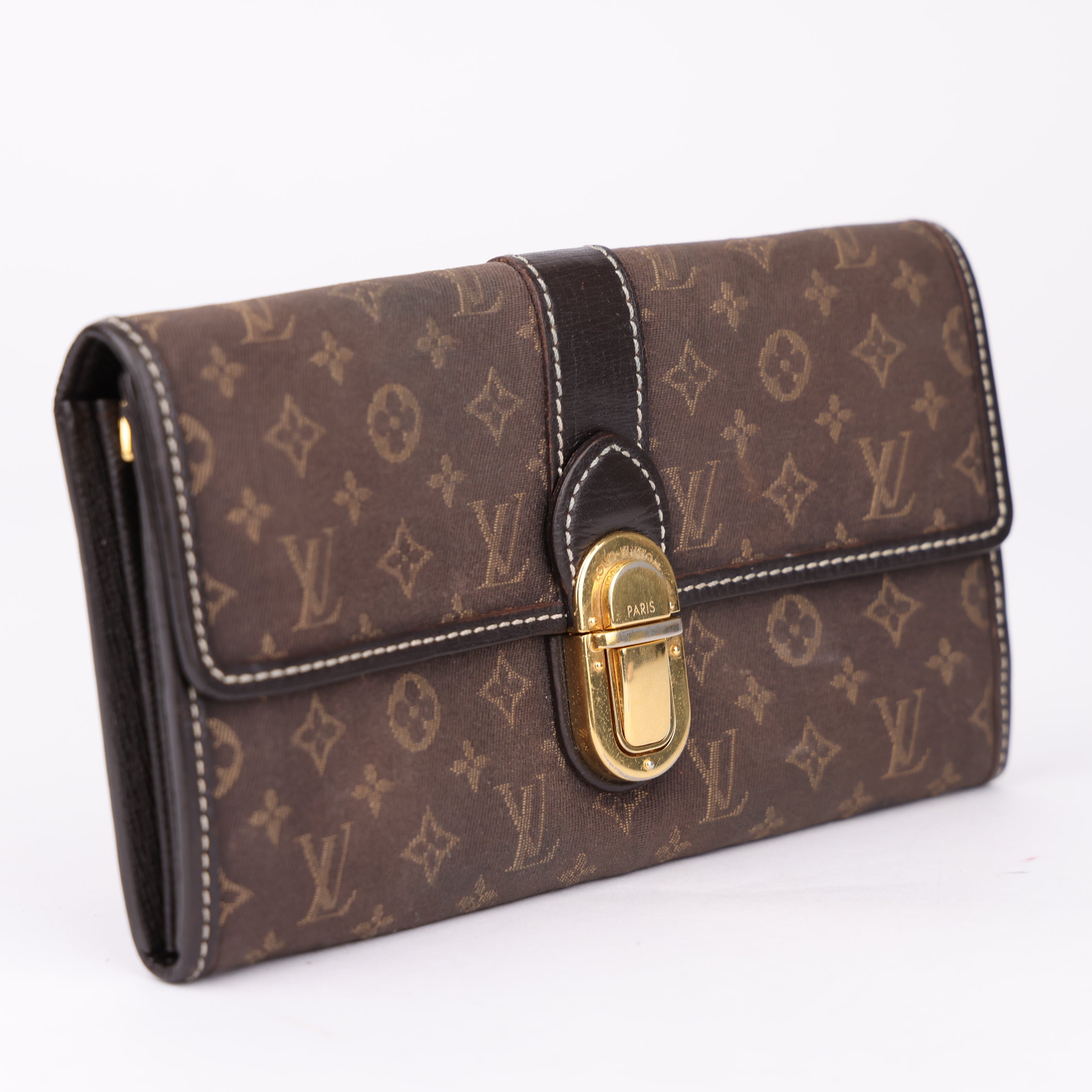 J1772 Louis Vuitton Fusain Monogram Idylle Canvas Sarah Wallet- Pre Owned