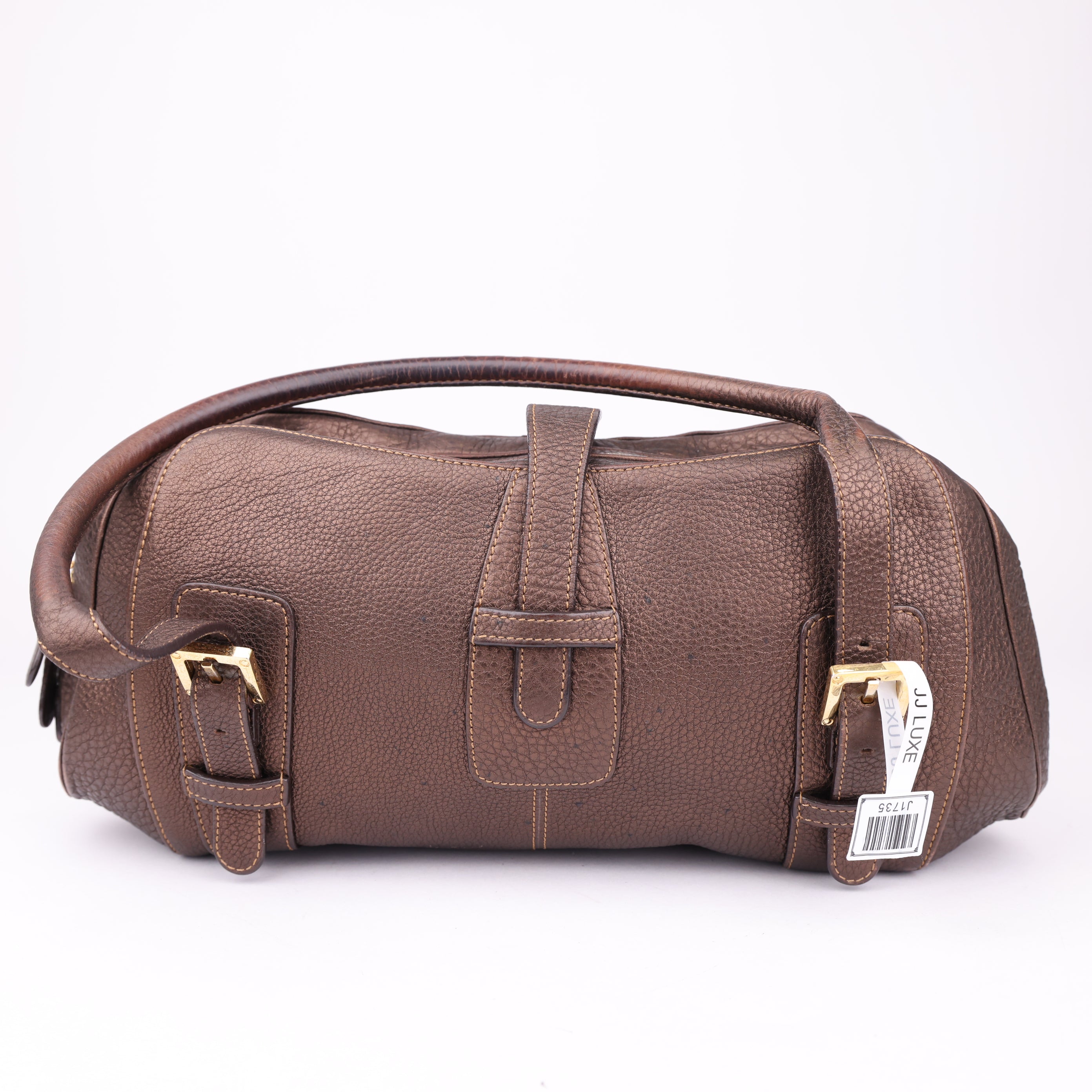 J1735 Loewe Brown Senda Dark brown Leather Bag- Pre Owned