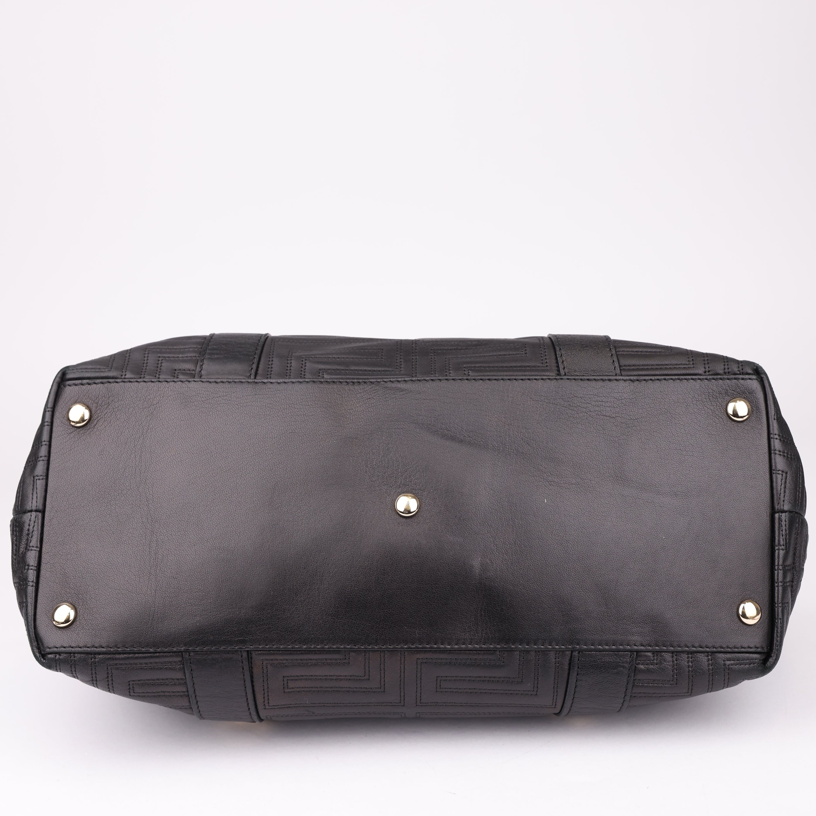J1728 Gianni Versace Studded Leather Tote- Pre Owned