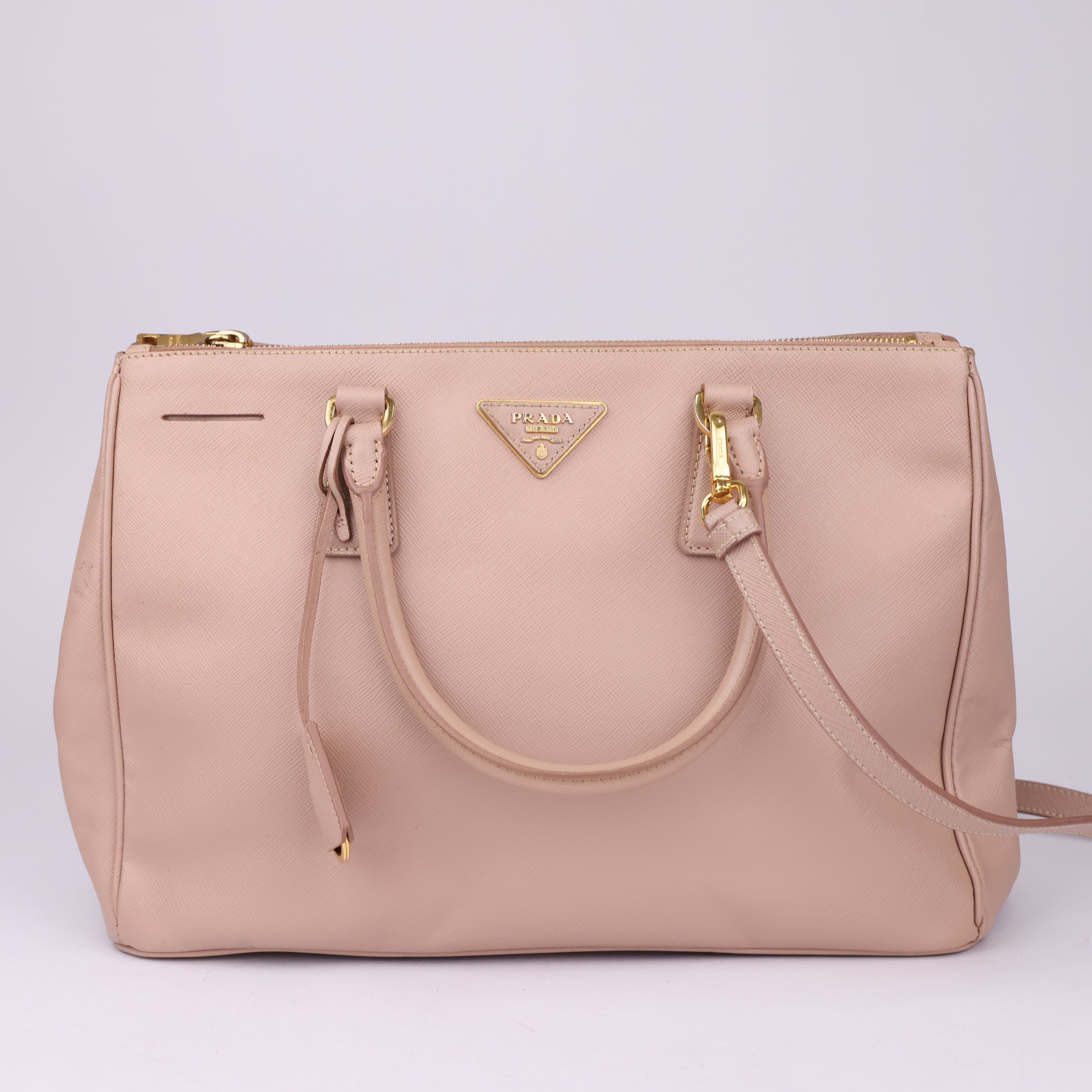 J1729 Prada Galleria Saffiano Bag Nude- Pre Owned
