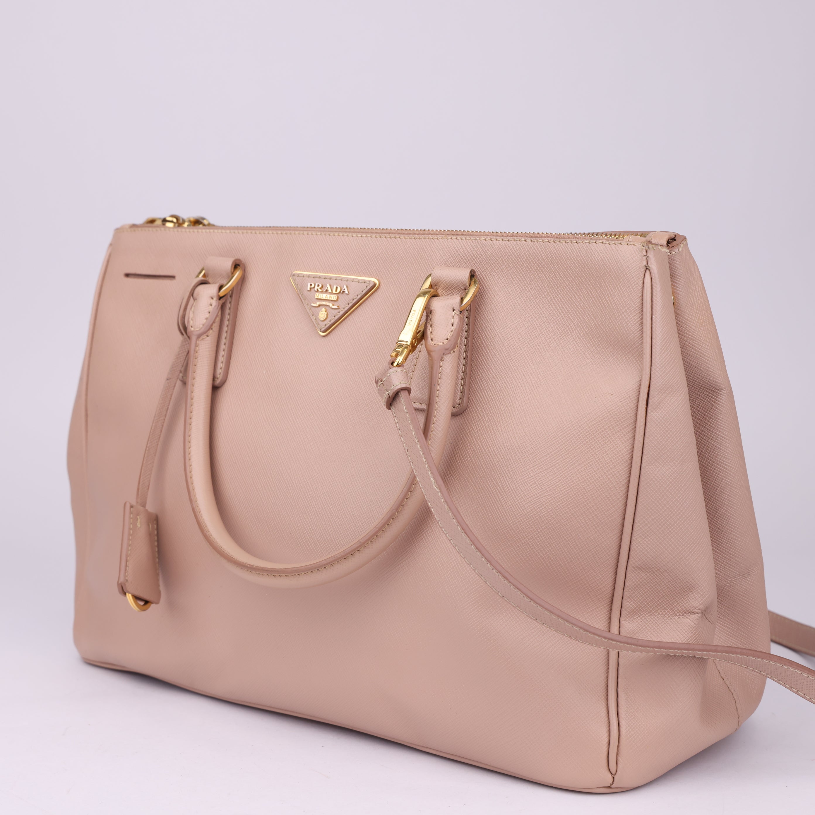 J1729 Prada Galleria Saffiano Bag Nude- Pre Owned