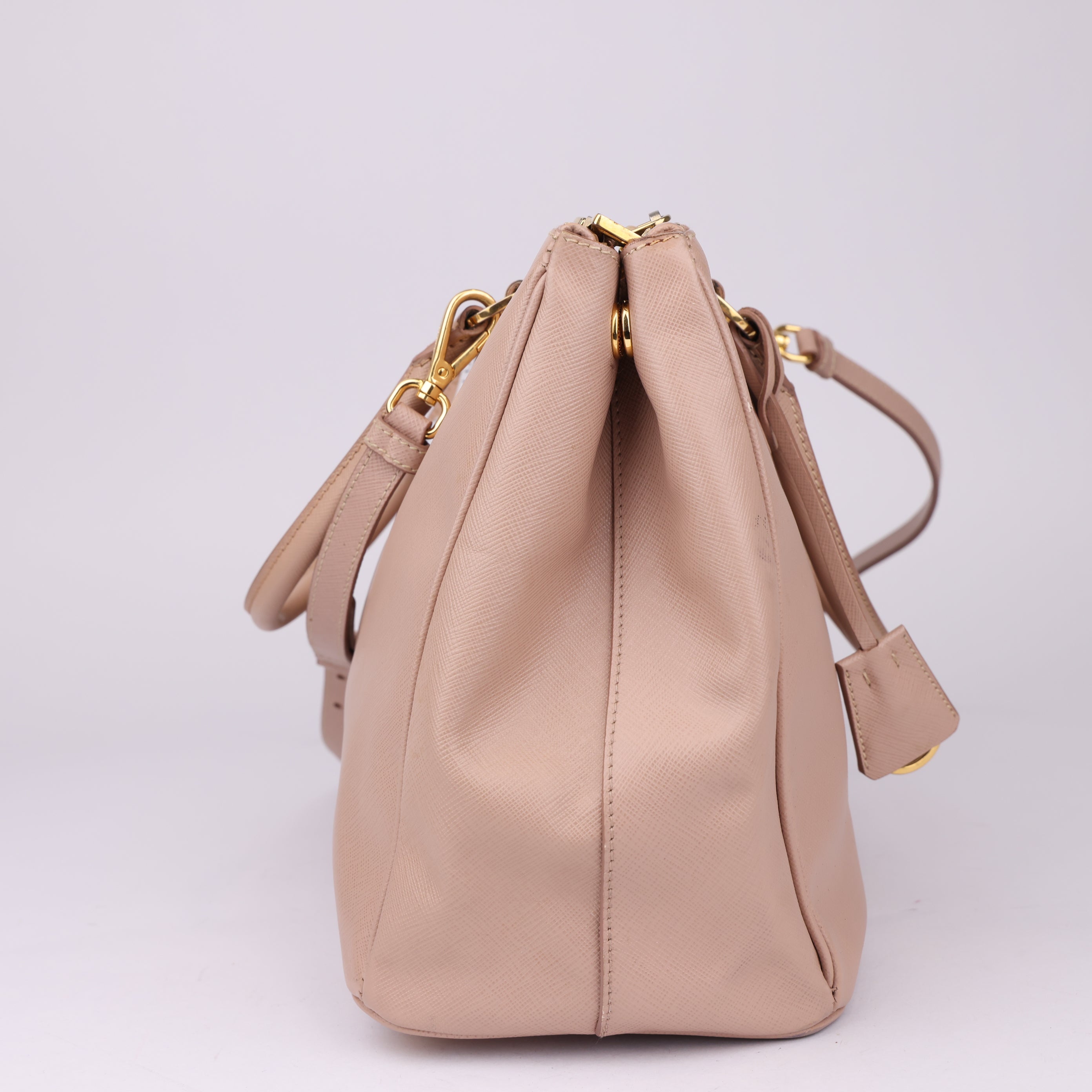J1729 Prada Galleria Saffiano Bag Nude- Pre Owned