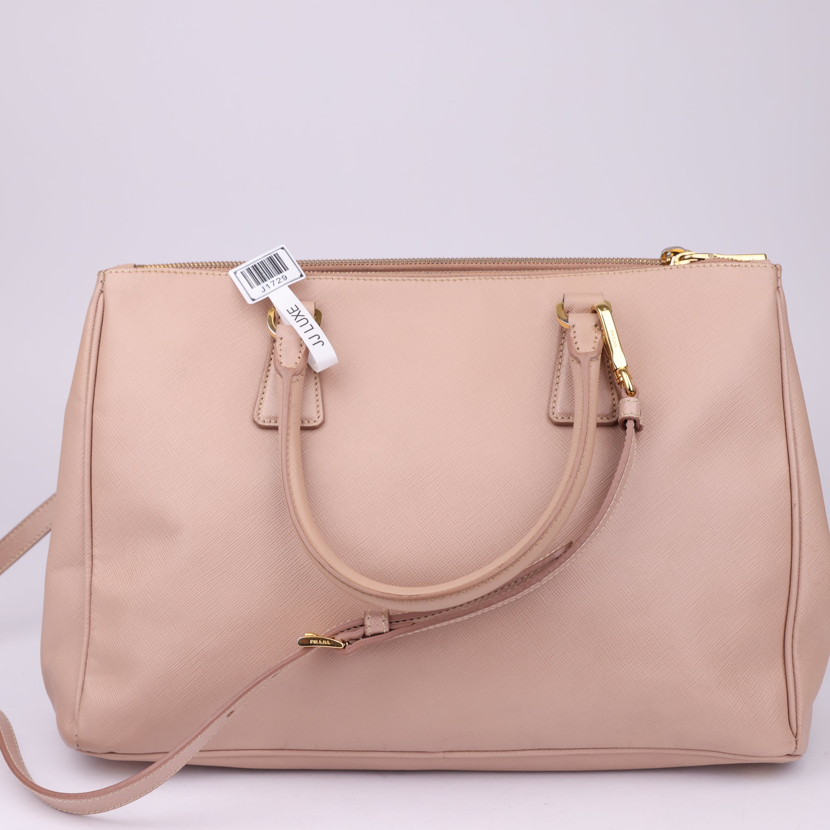 J1729 Prada Galleria Saffiano Bag Nude- Pre Owned