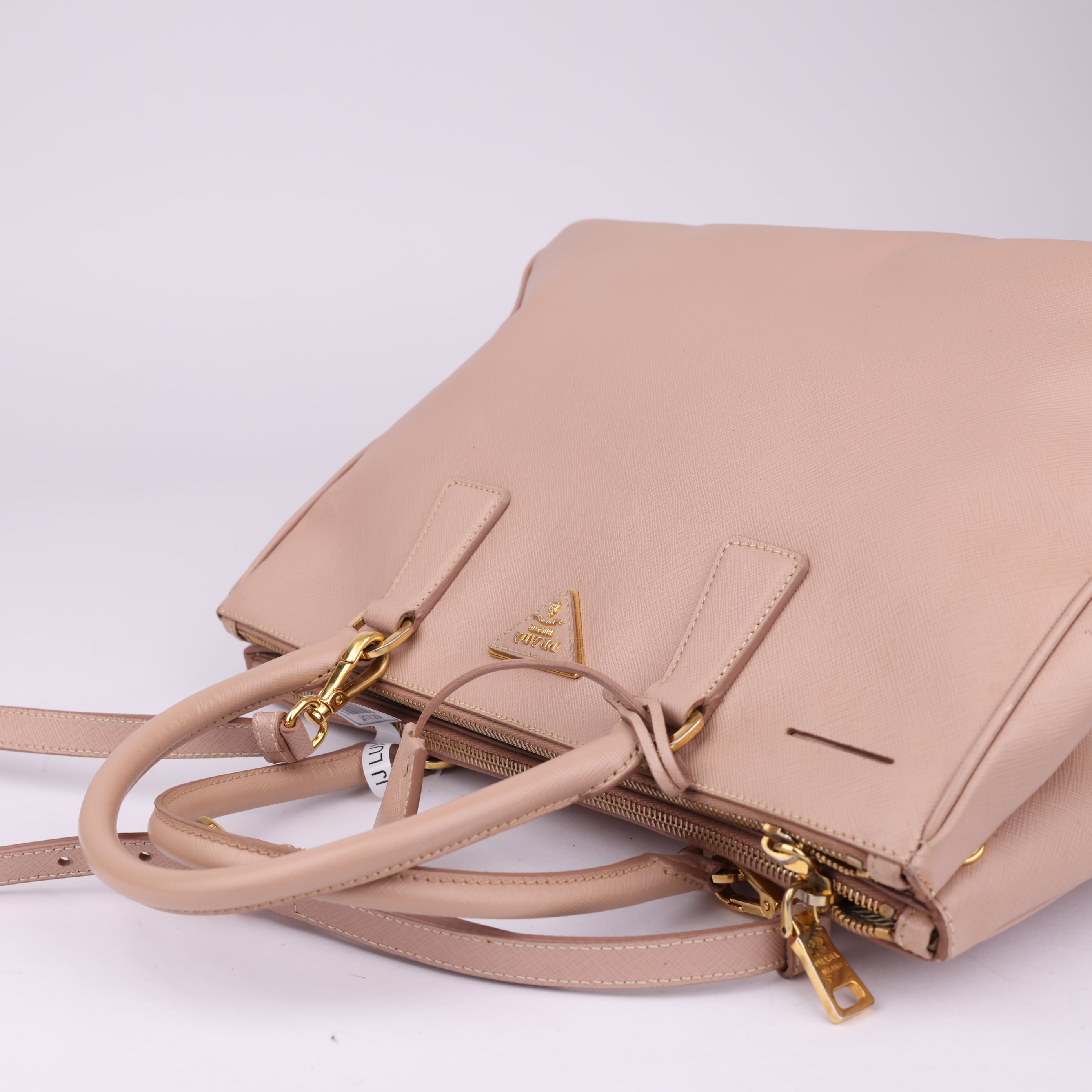 J1729 Prada Galleria Saffiano Bag Nude- Pre Owned