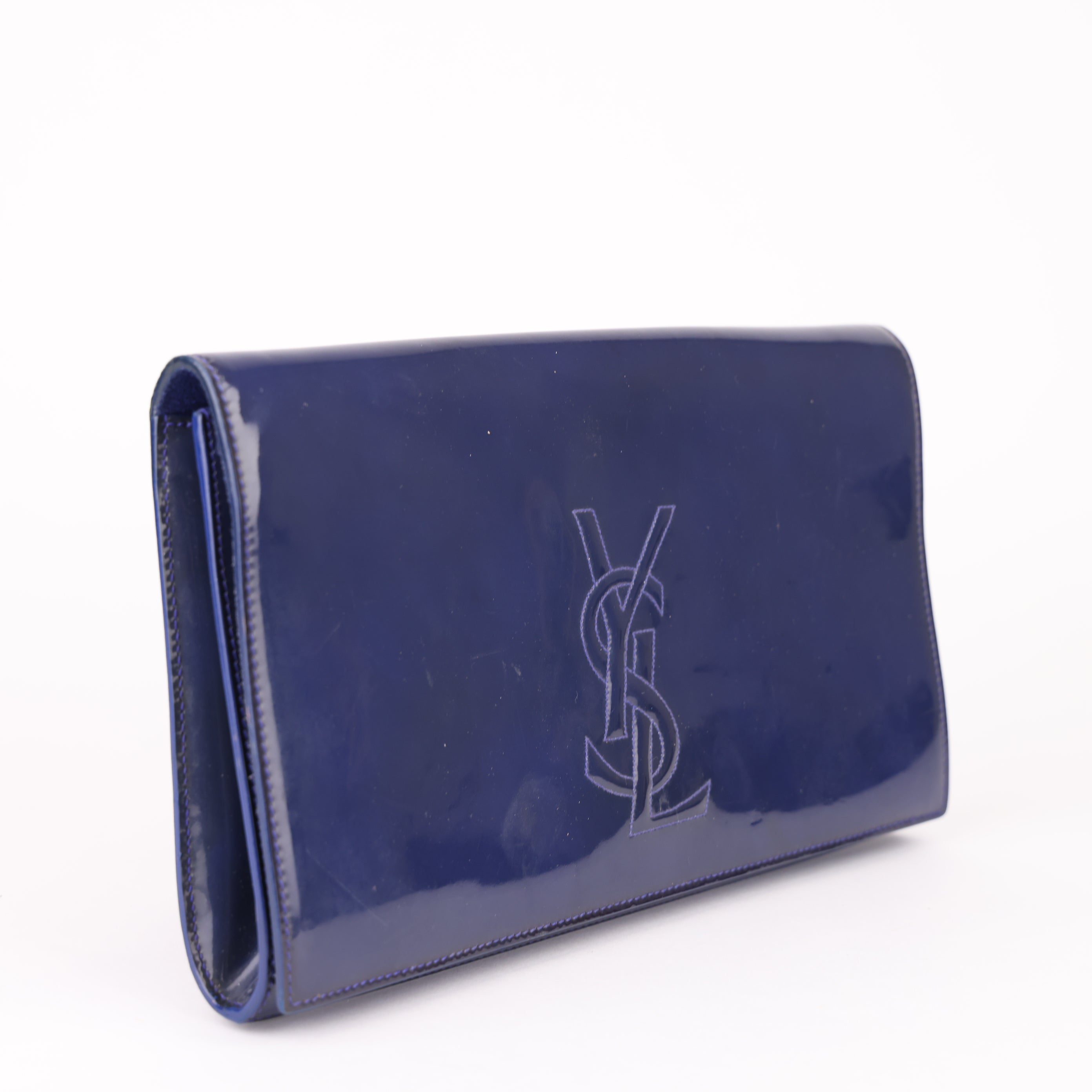 J1718 Saint Laurent Clutch Vernice Ysl Clutch Bag- Pre Owned