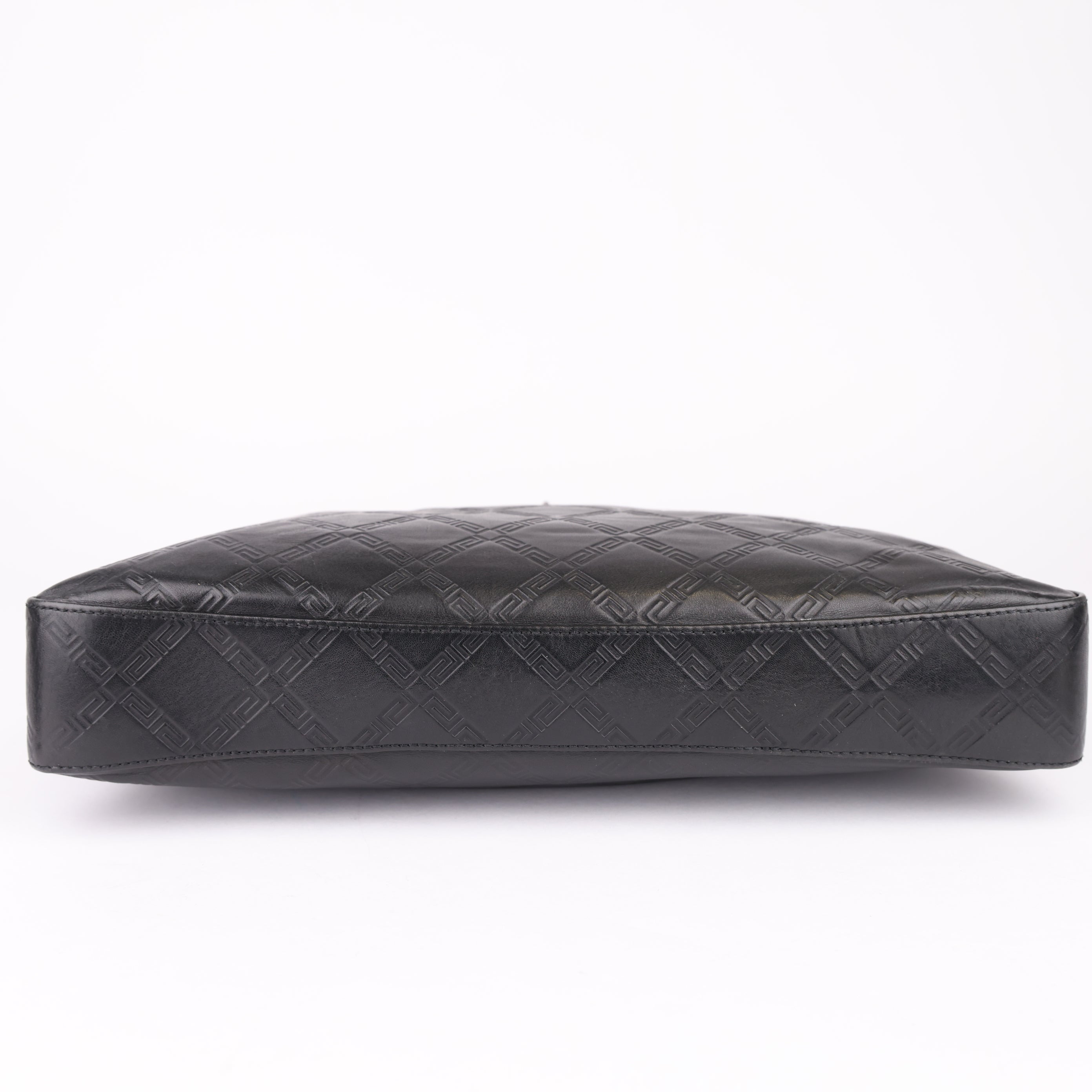 J1706 Versace Medusa Leather Briefcase Black- Pre Owned