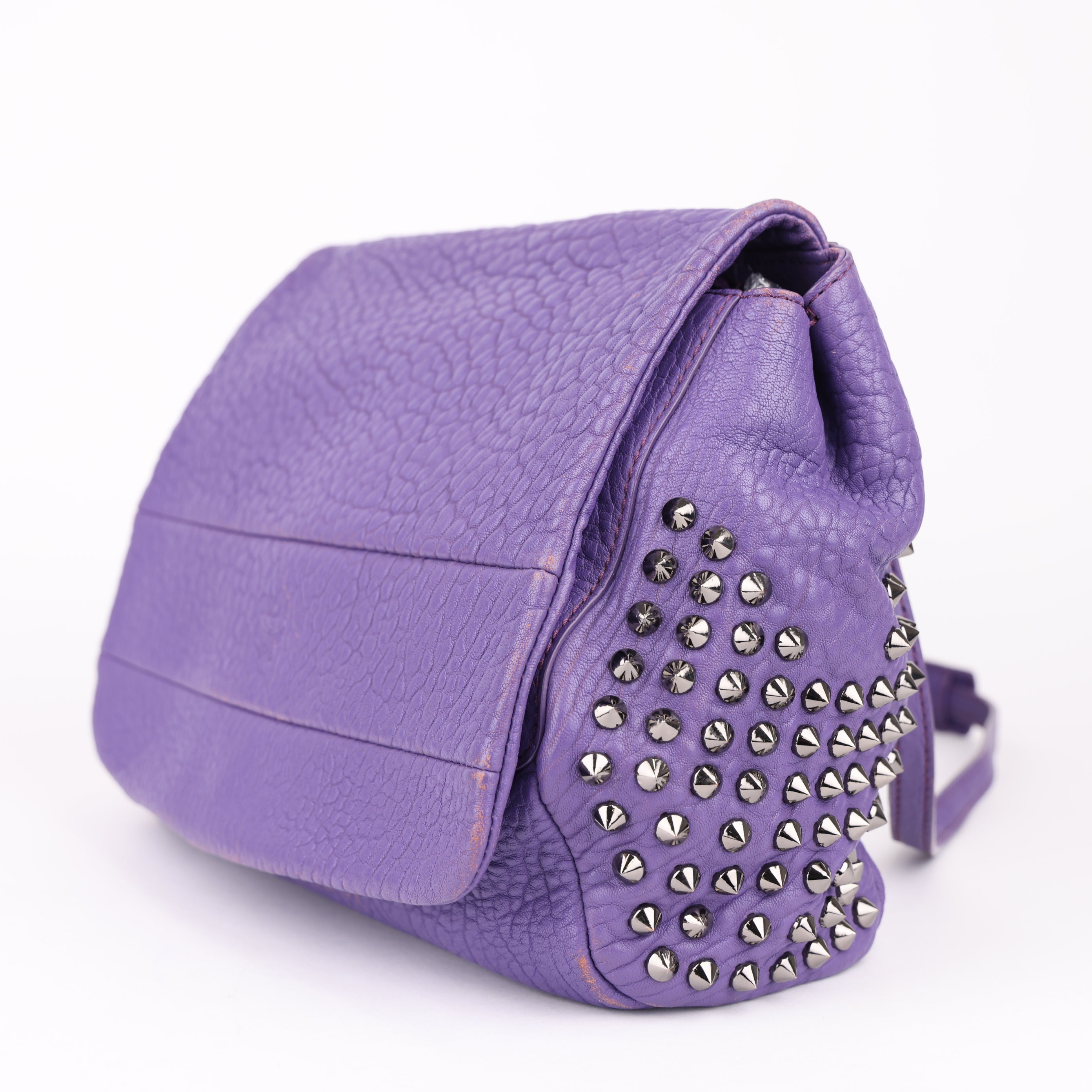 J1703 MCM handbag Purple in Leather- Pre Owned