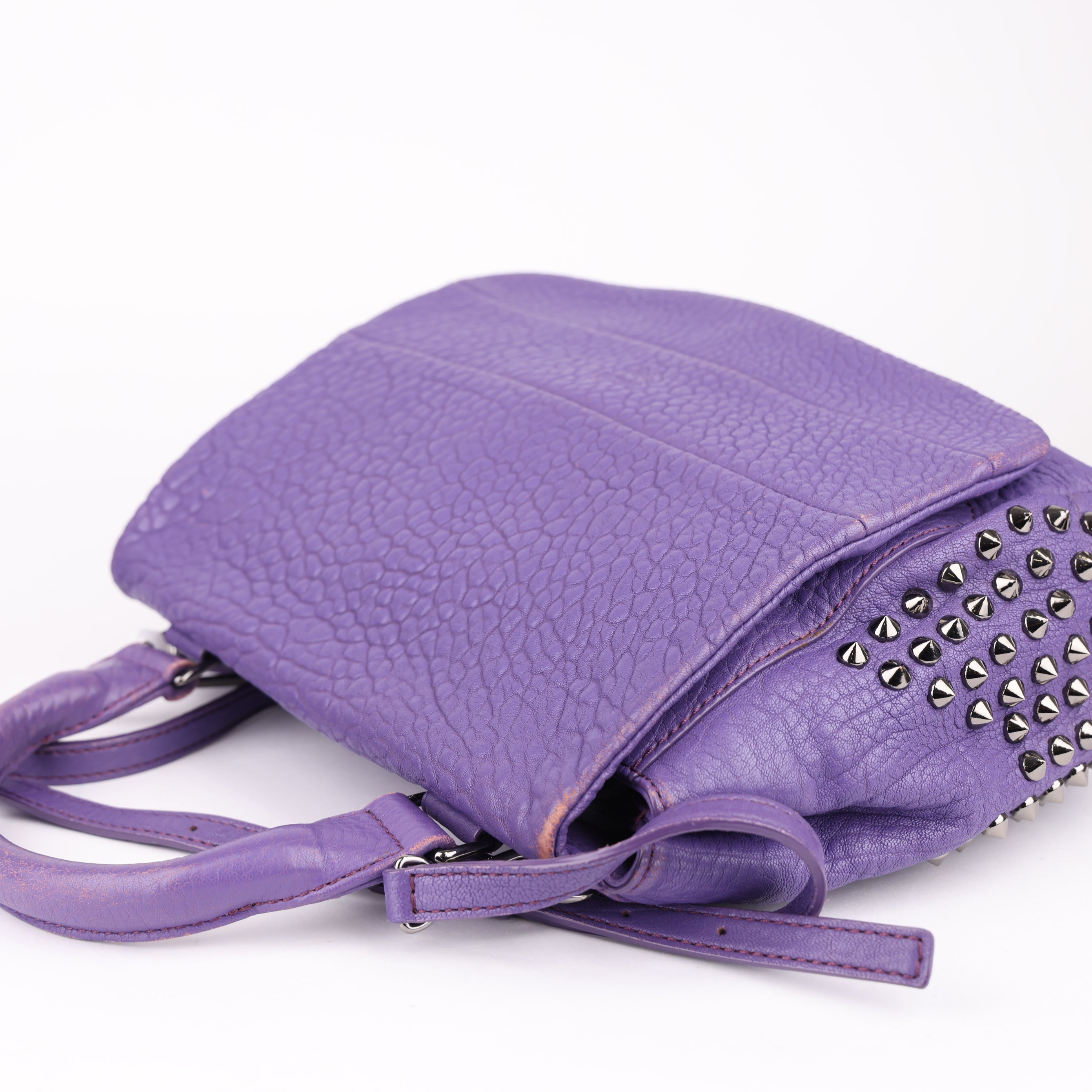 J1703 MCM handbag Purple in Leather- Pre Owned