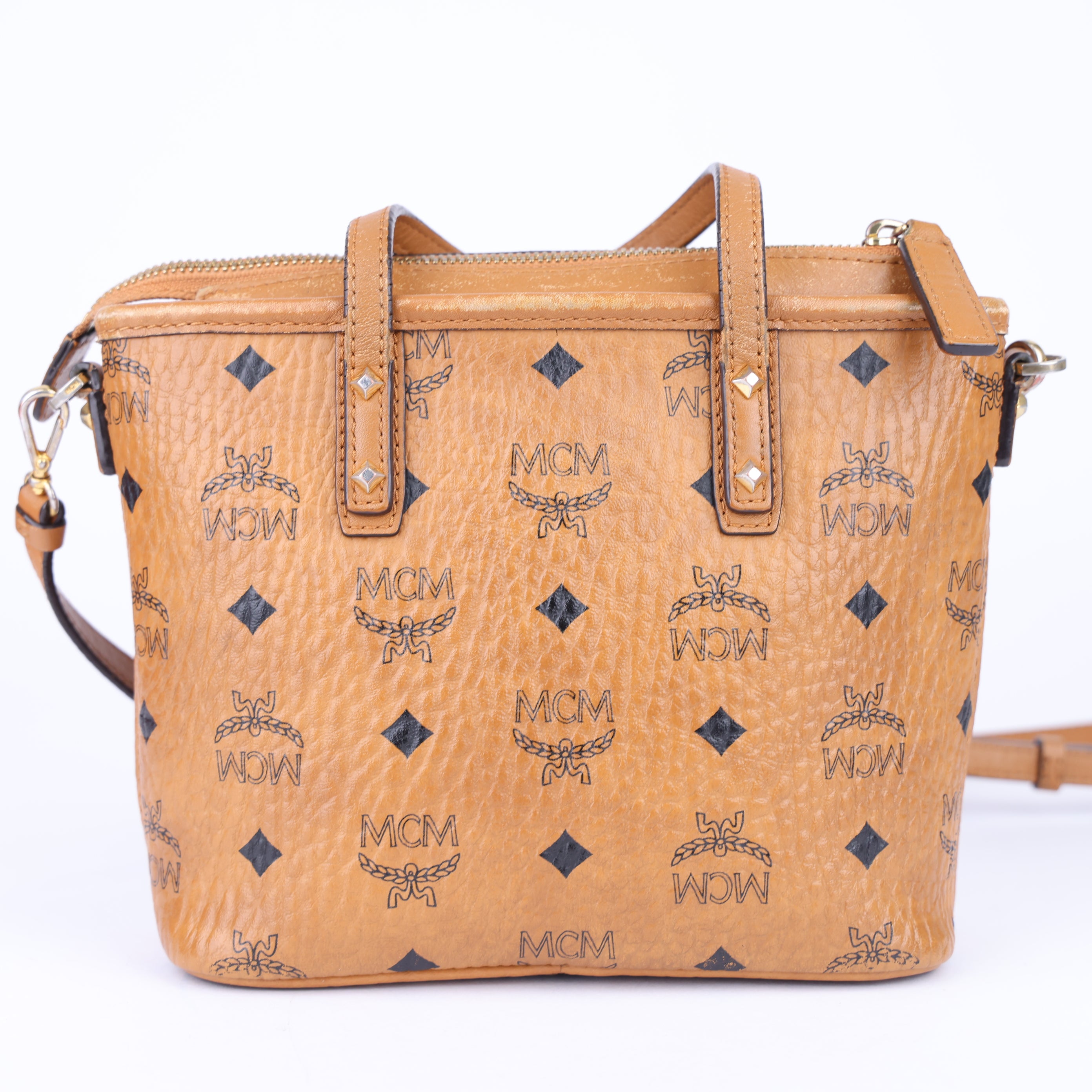 J1709 MCM Visetos Anya Mini Tote- Pre Owned
