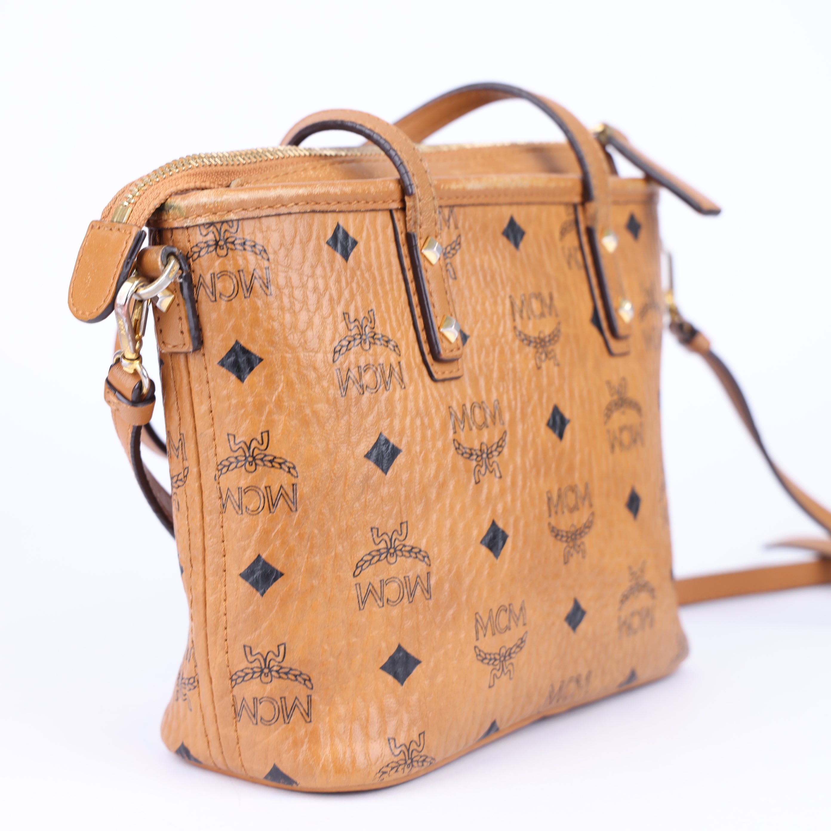J1709 MCM Visetos Anya Mini Tote- Pre Owned