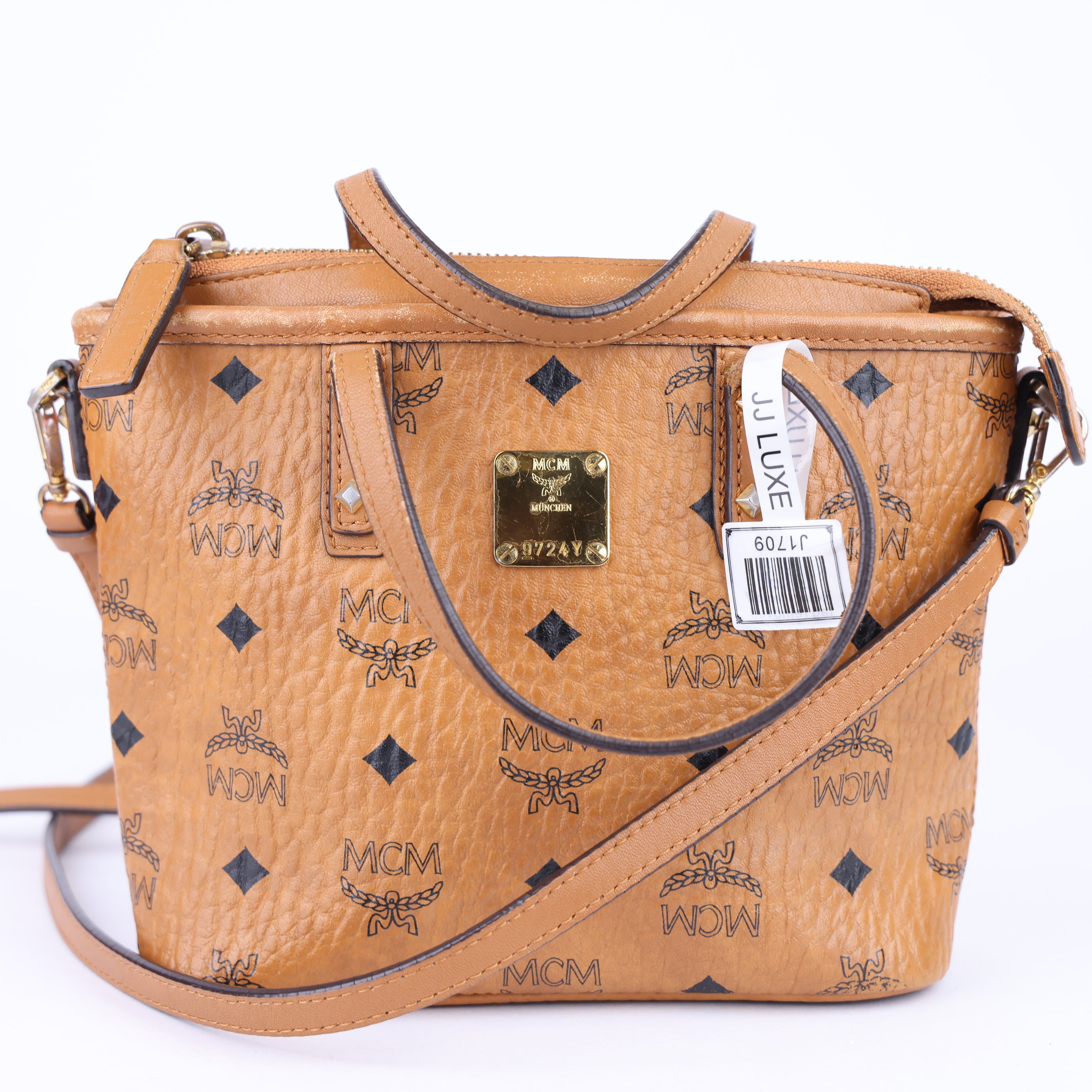 J1709 MCM Visetos Anya Mini Tote- Pre Owned