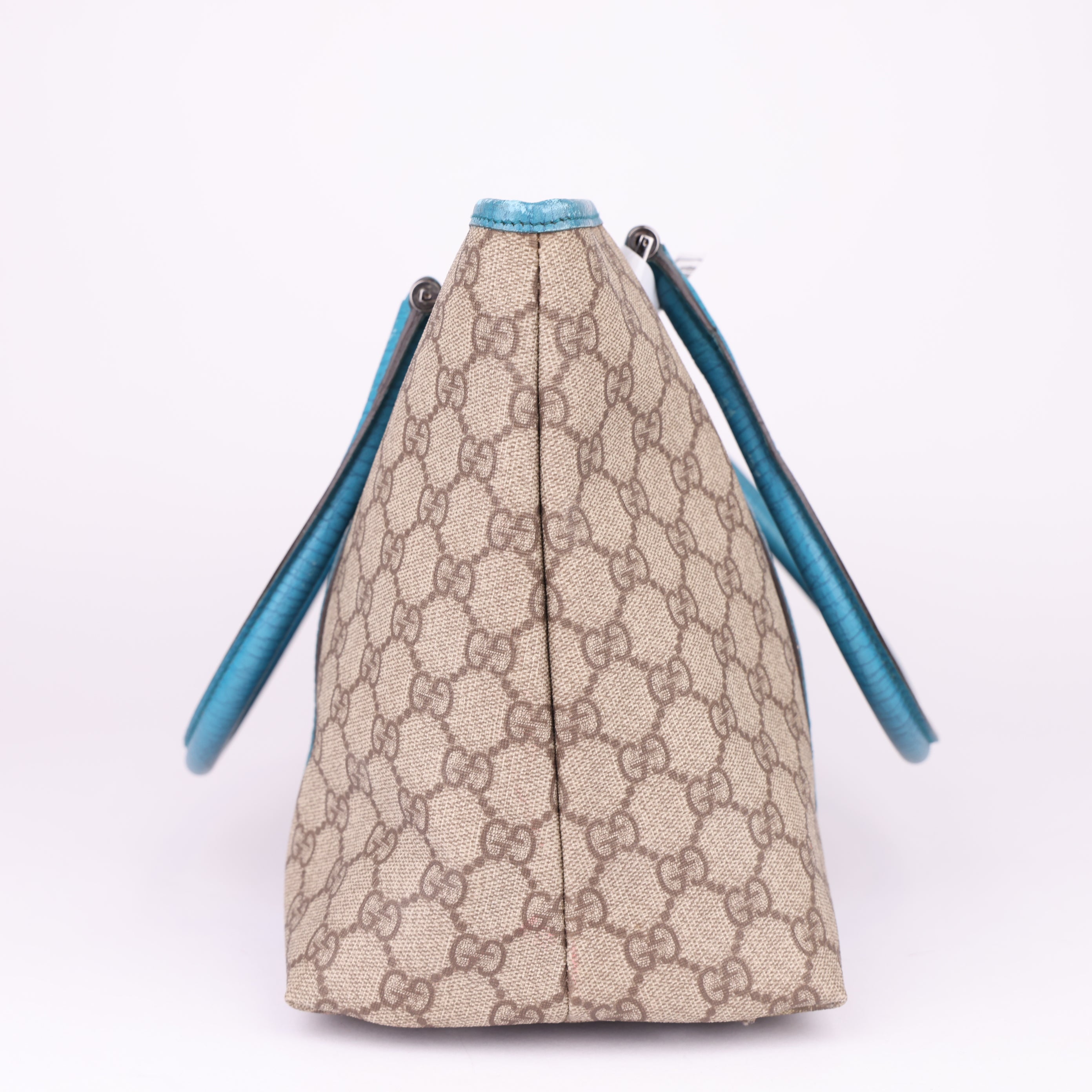 J1700 Gucci Beige and Blue Tote Bag- Pre Owned