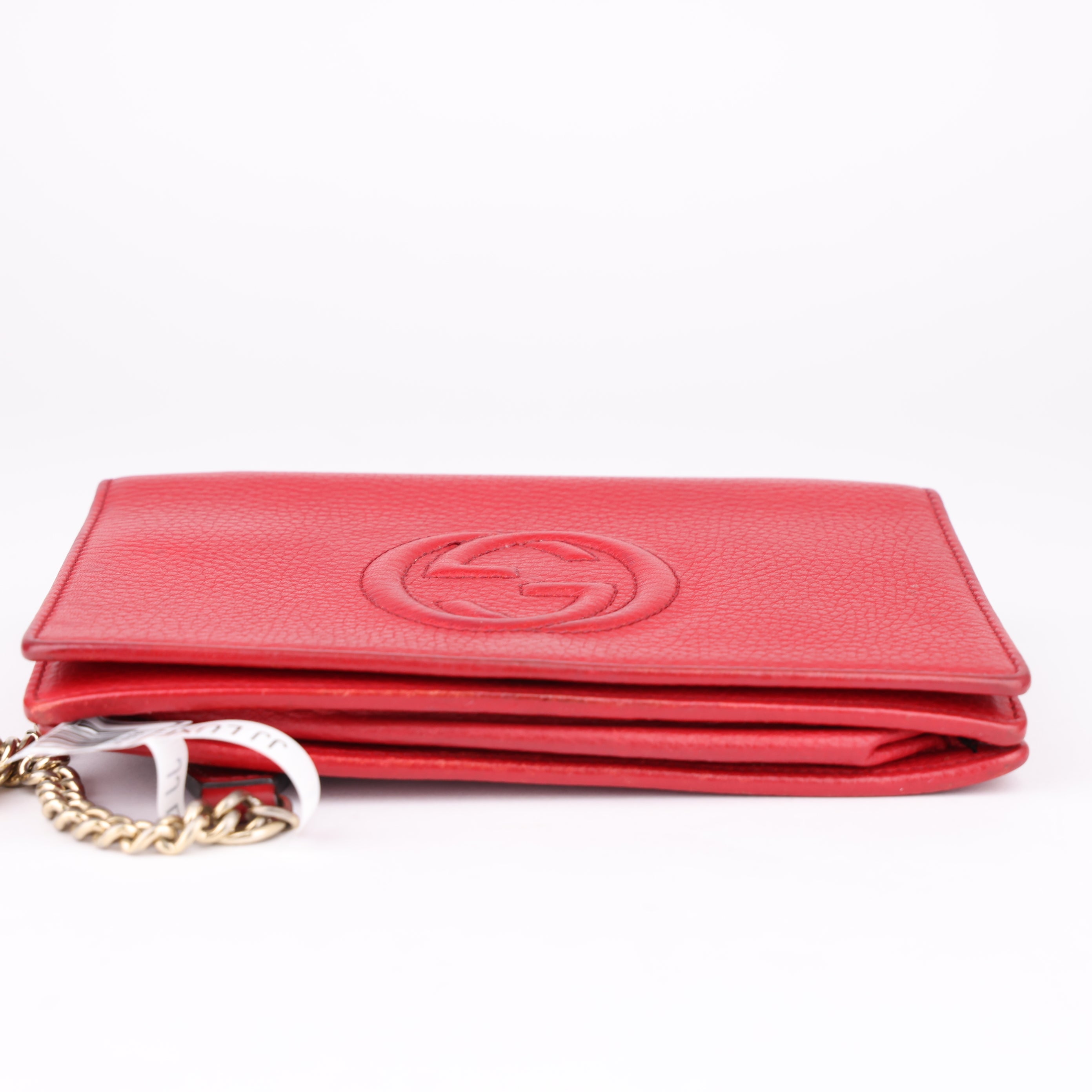 J1697 Gucci Leather Soho Wallet On Chain - Pre Owned