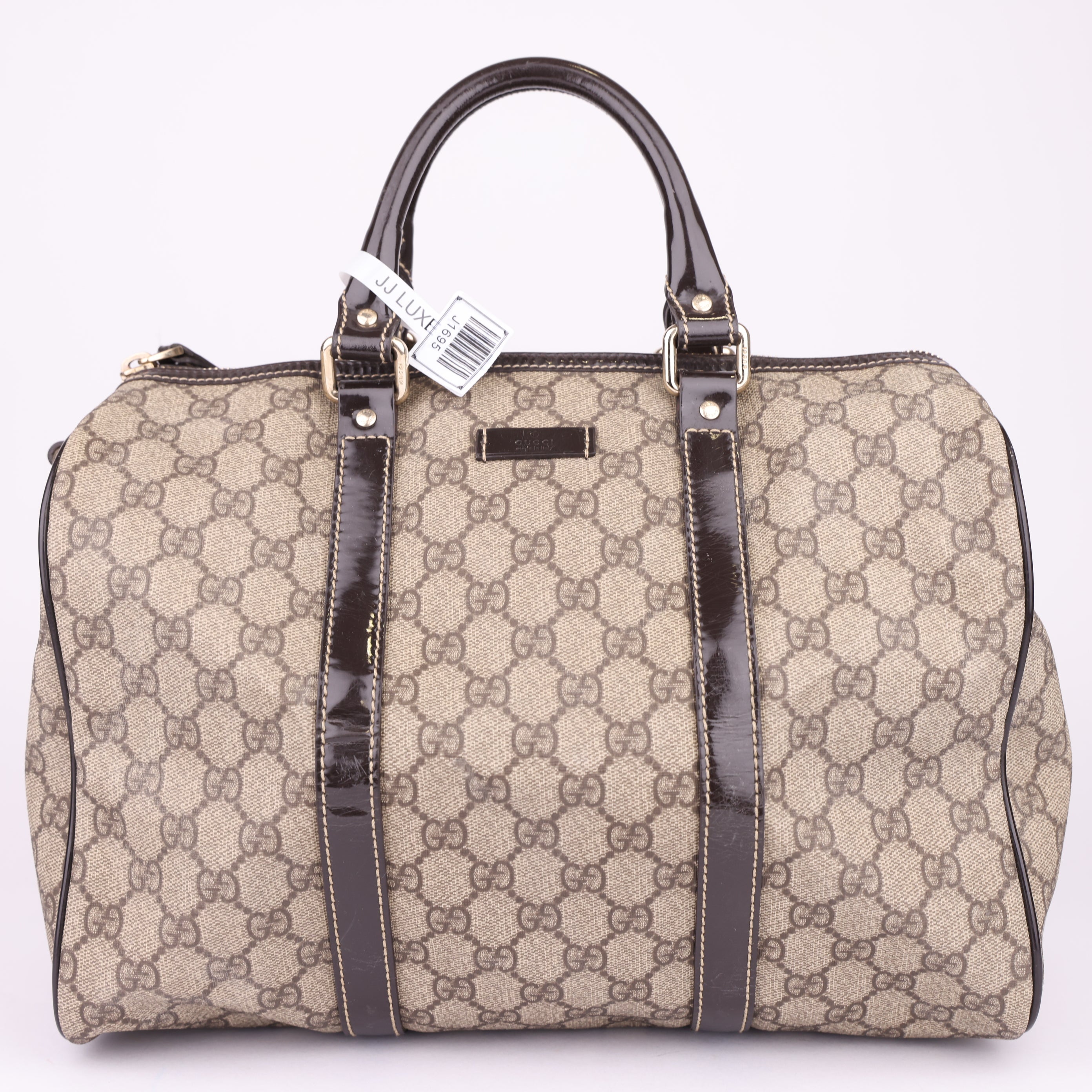 J1695 Gucci Joy Boston Gg Canvas Beige Canvas Handbag - Pre Owned