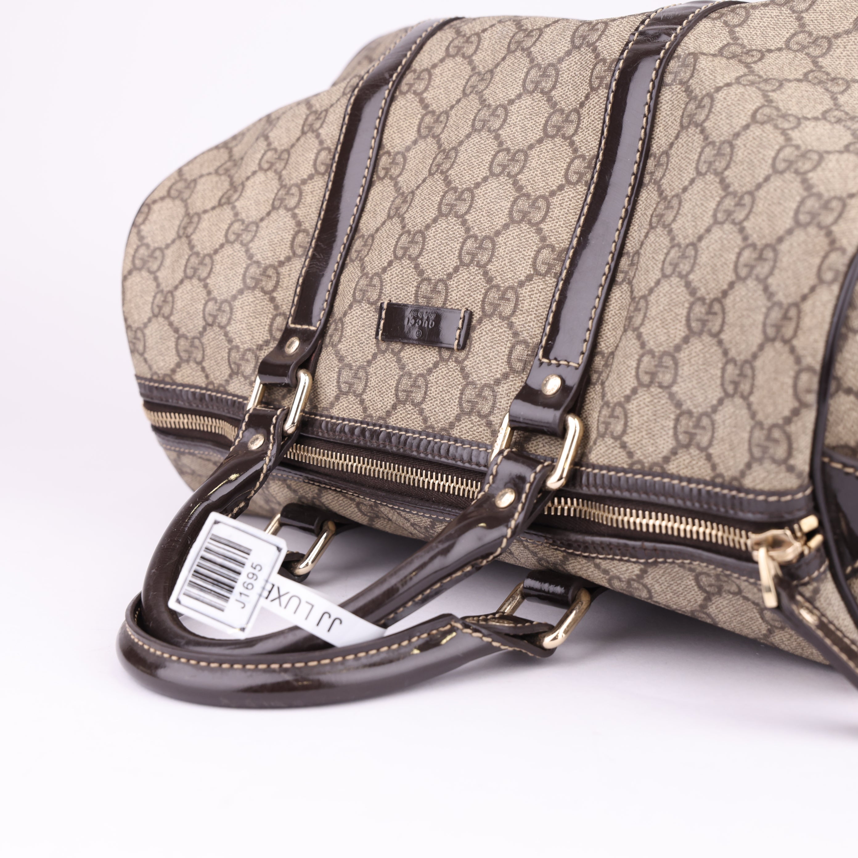 J1695 Gucci Joy Boston Gg Canvas Beige Canvas Handbag - Pre Owned