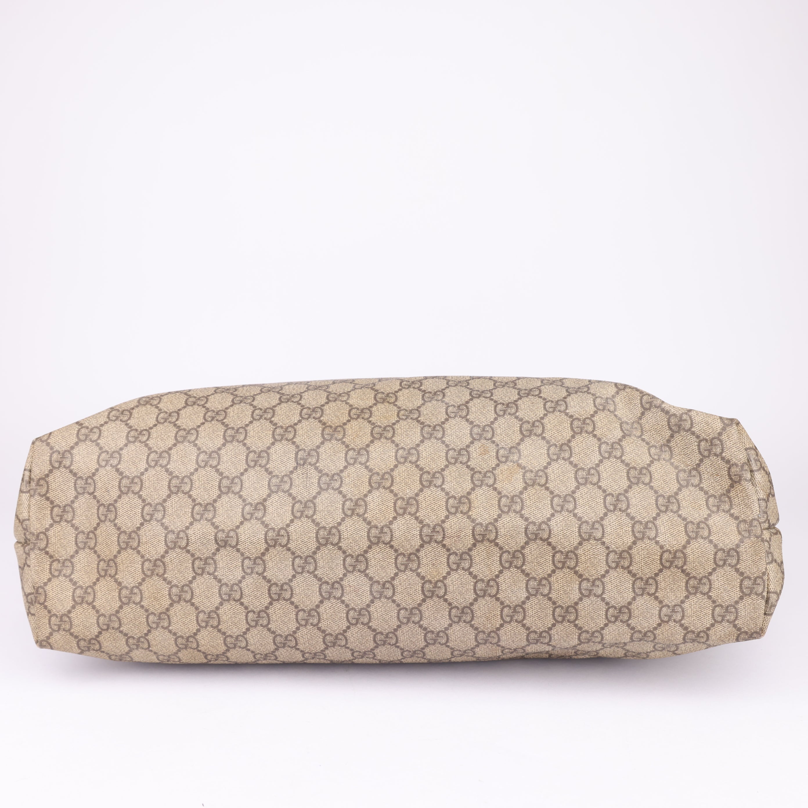 J1659 Gucci White GG Supreme Tote Bag Beige Cloth- Pre Owned