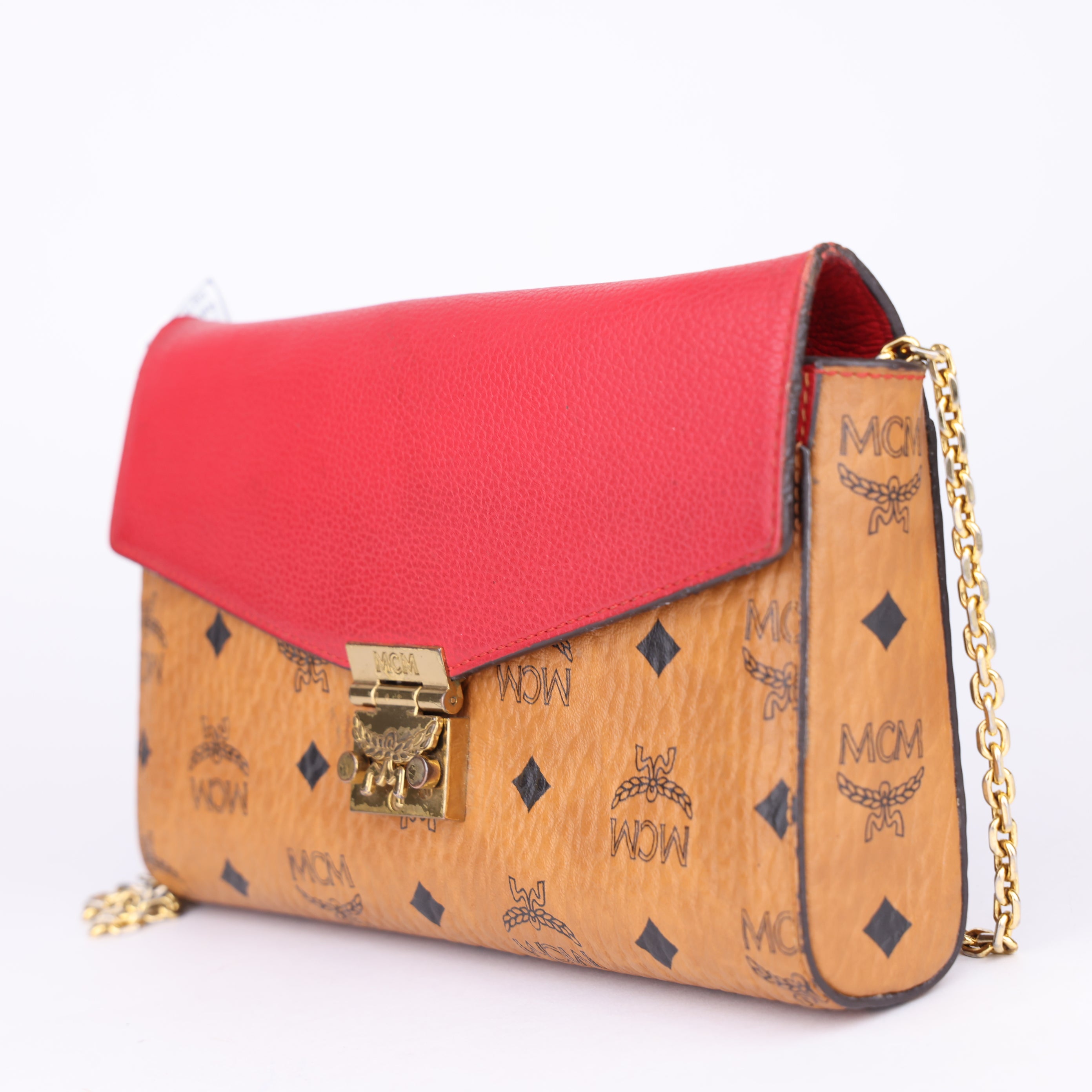 J1661 MCM Brown Visetos Millie Crossbody Bag- Pre Owned