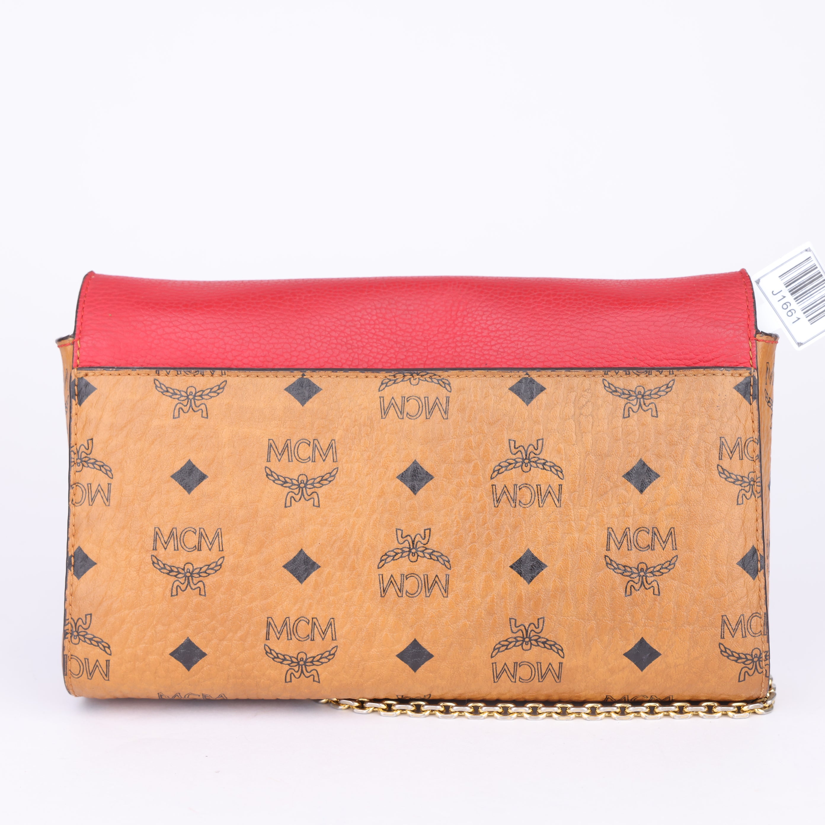 J1661 MCM Brown Visetos Millie Crossbody Bag- Pre Owned