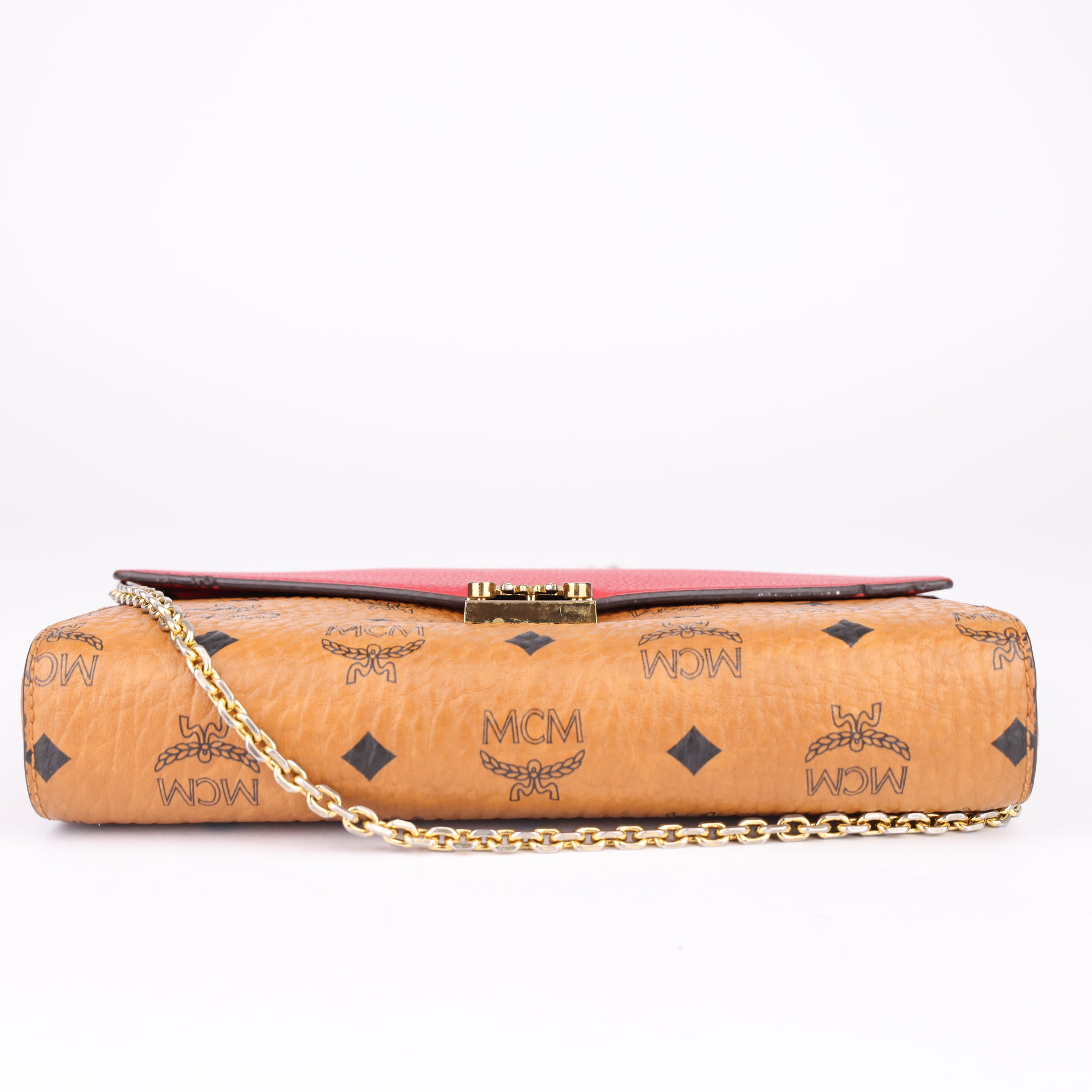 J1661 MCM Brown Visetos Millie Crossbody Bag- Pre Owned