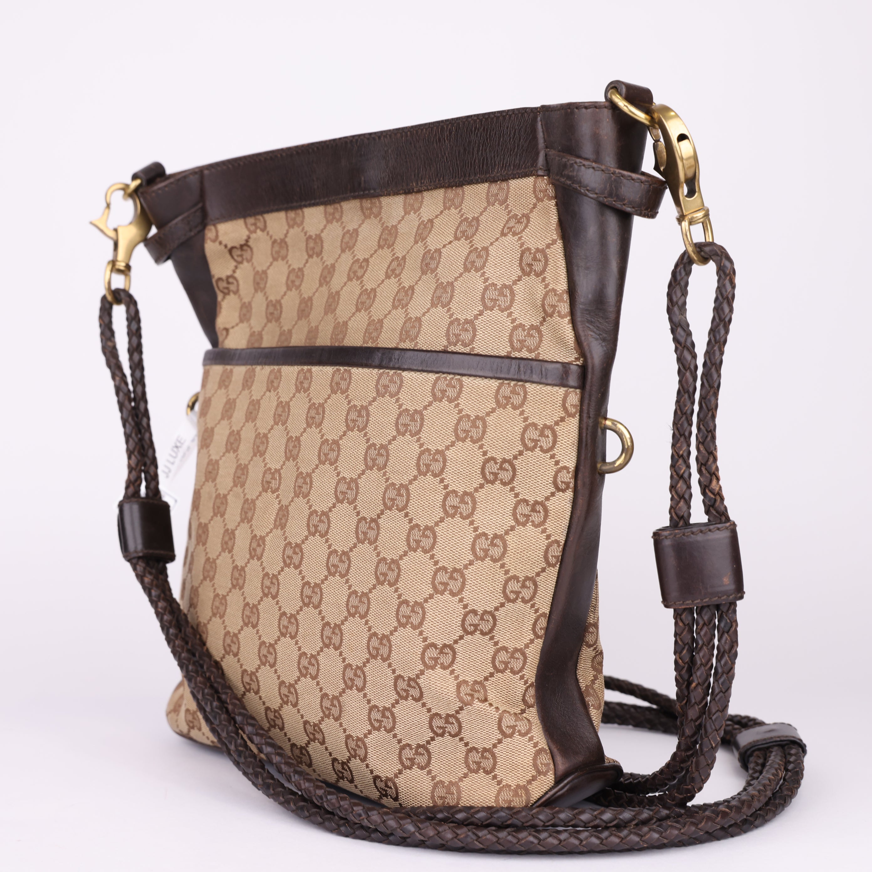 J1670 Gucci GG Canvas Crossbody Shoulder Bag- Pre Owned