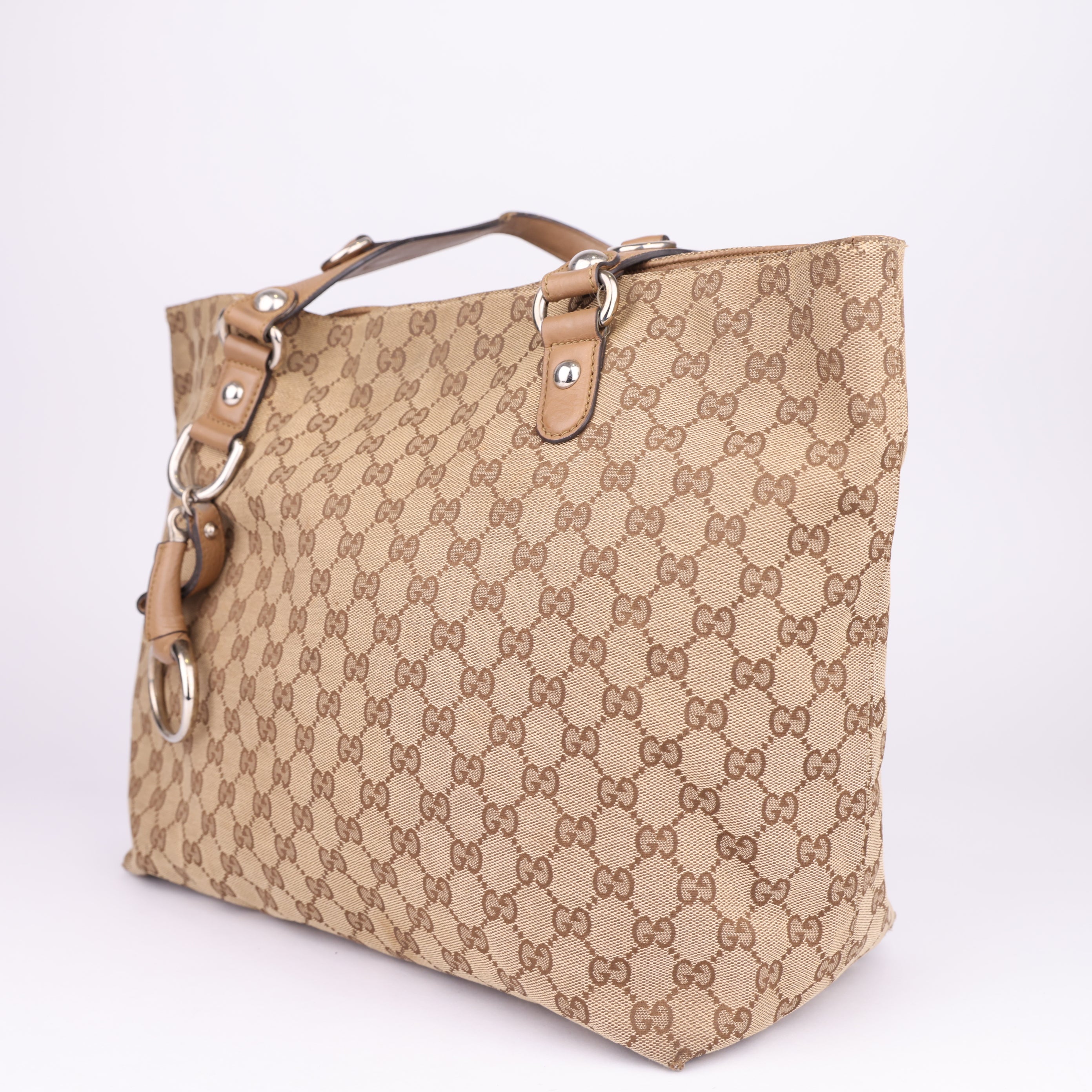 J1653 Gucci GG Canvas Icon Bit tote bag- Pre Owned