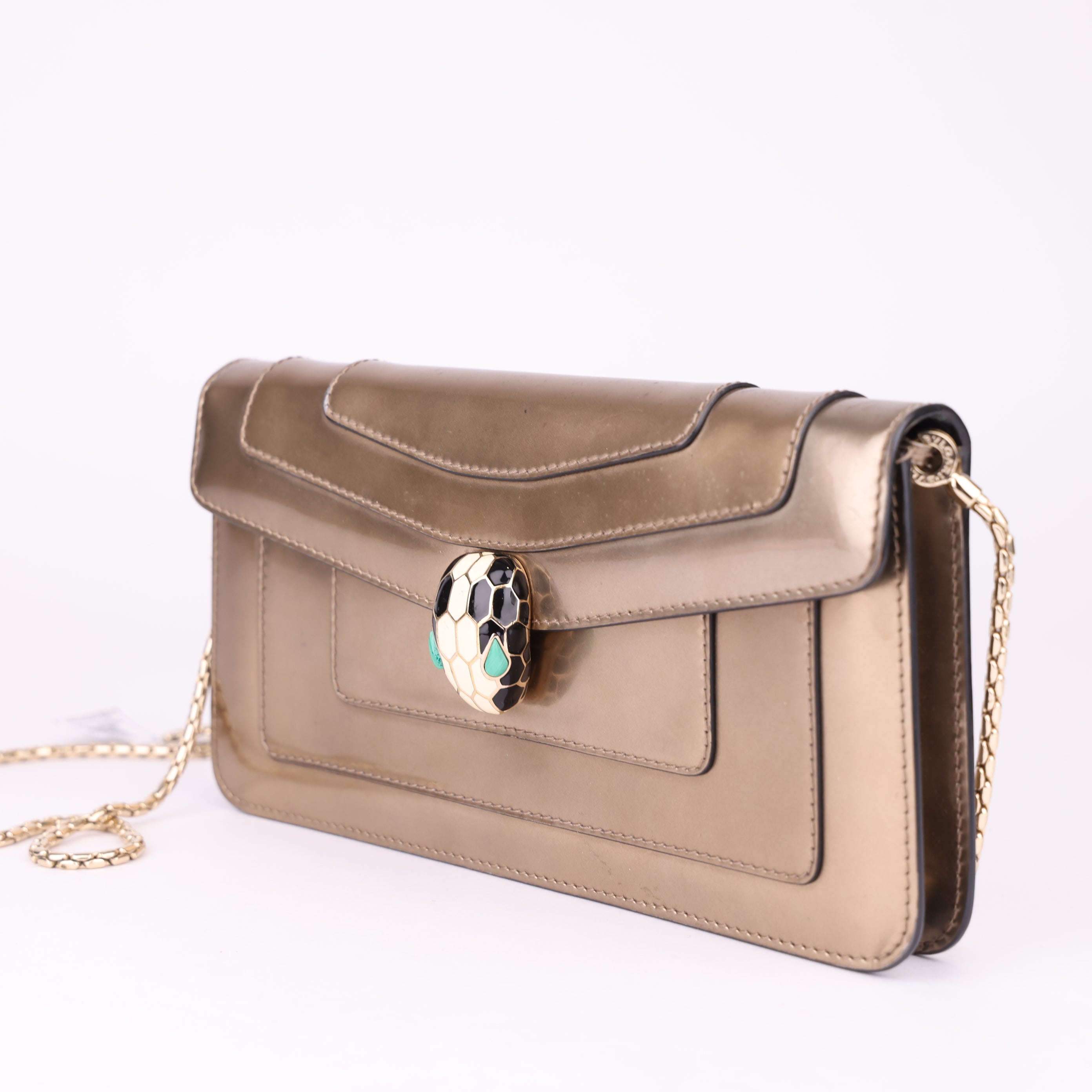 J1640 Bvlgari Leather Serpenti Reverse Micro Bag- Pre Owned