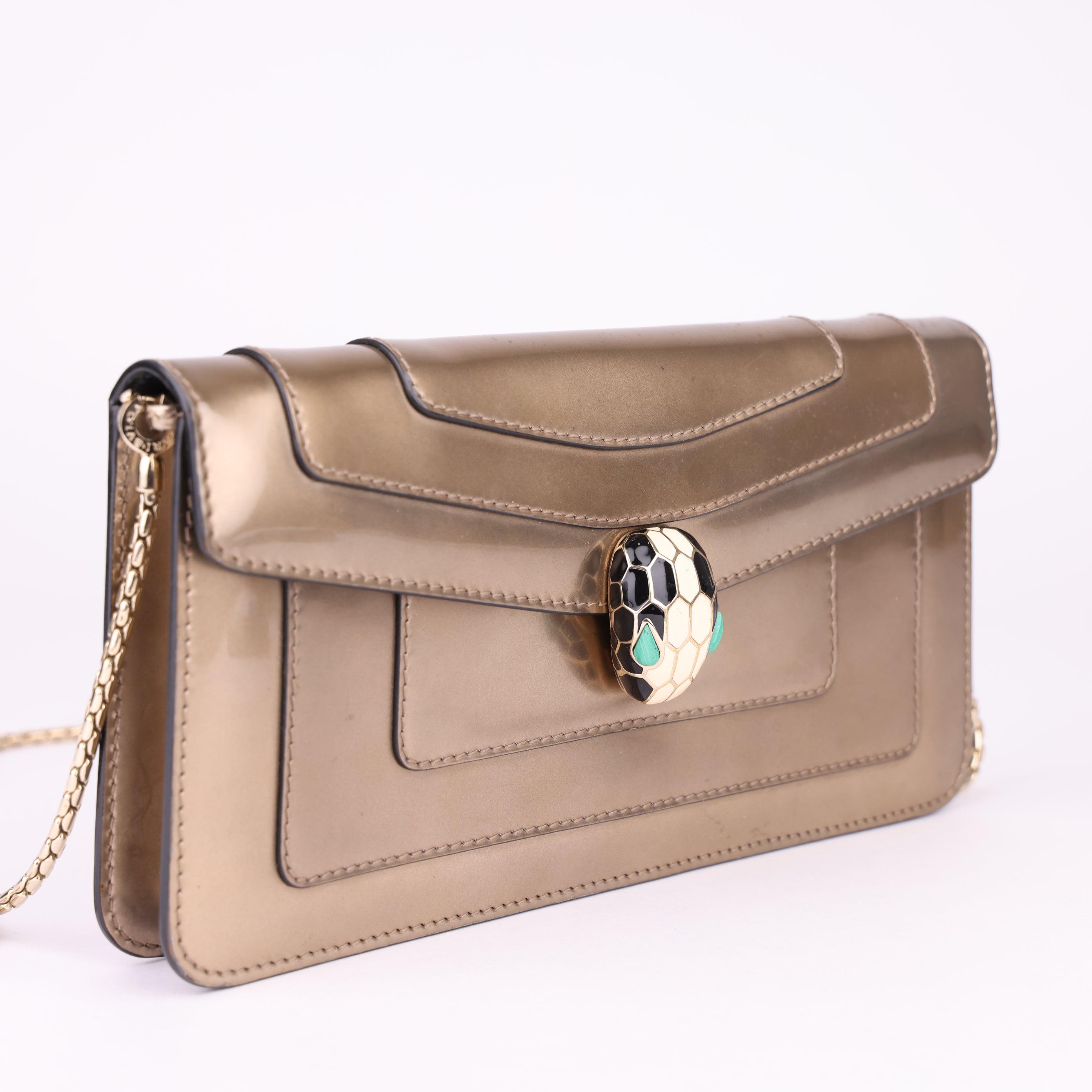 J1640 Bvlgari Leather Serpenti Reverse Micro Bag- Pre Owned