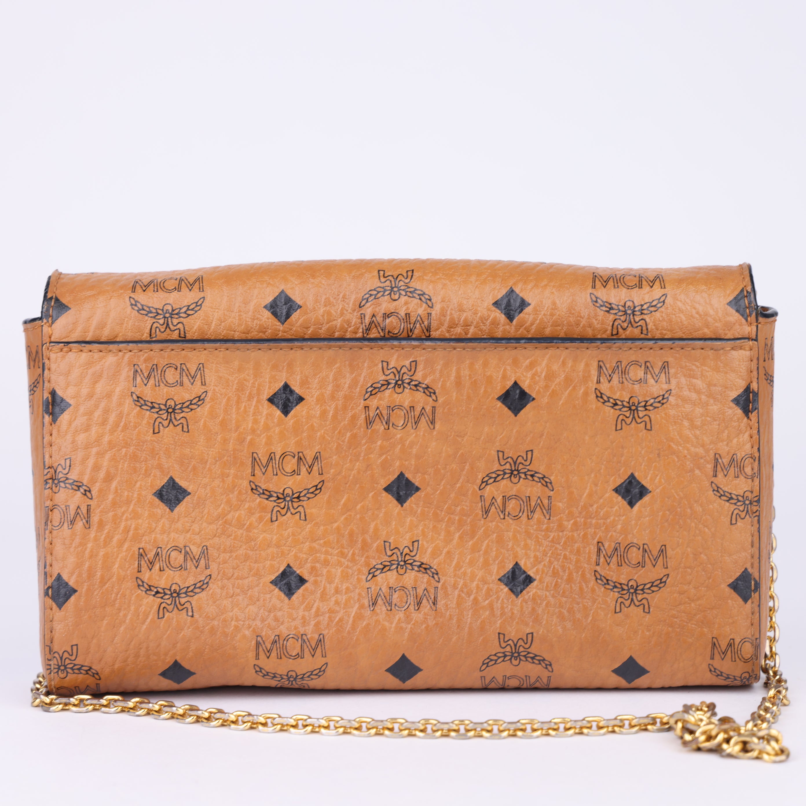 J1641  MCM Leather Printed Shoulder Bag- Pre Owned