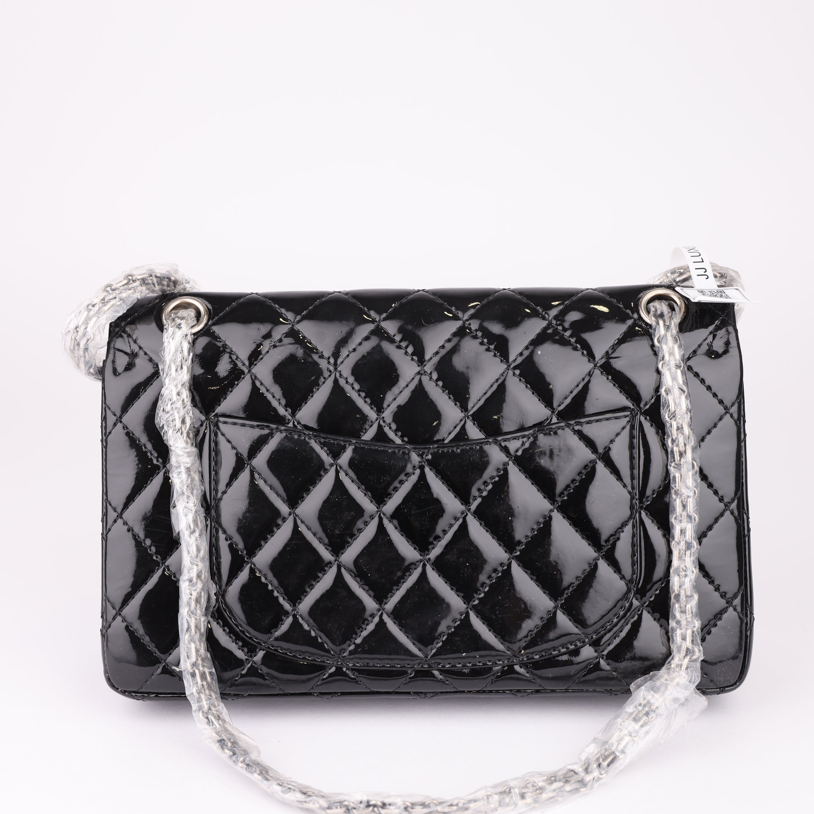 J1631 Chanel bag 2.55 maxi Black Patent leather- Pre Owned