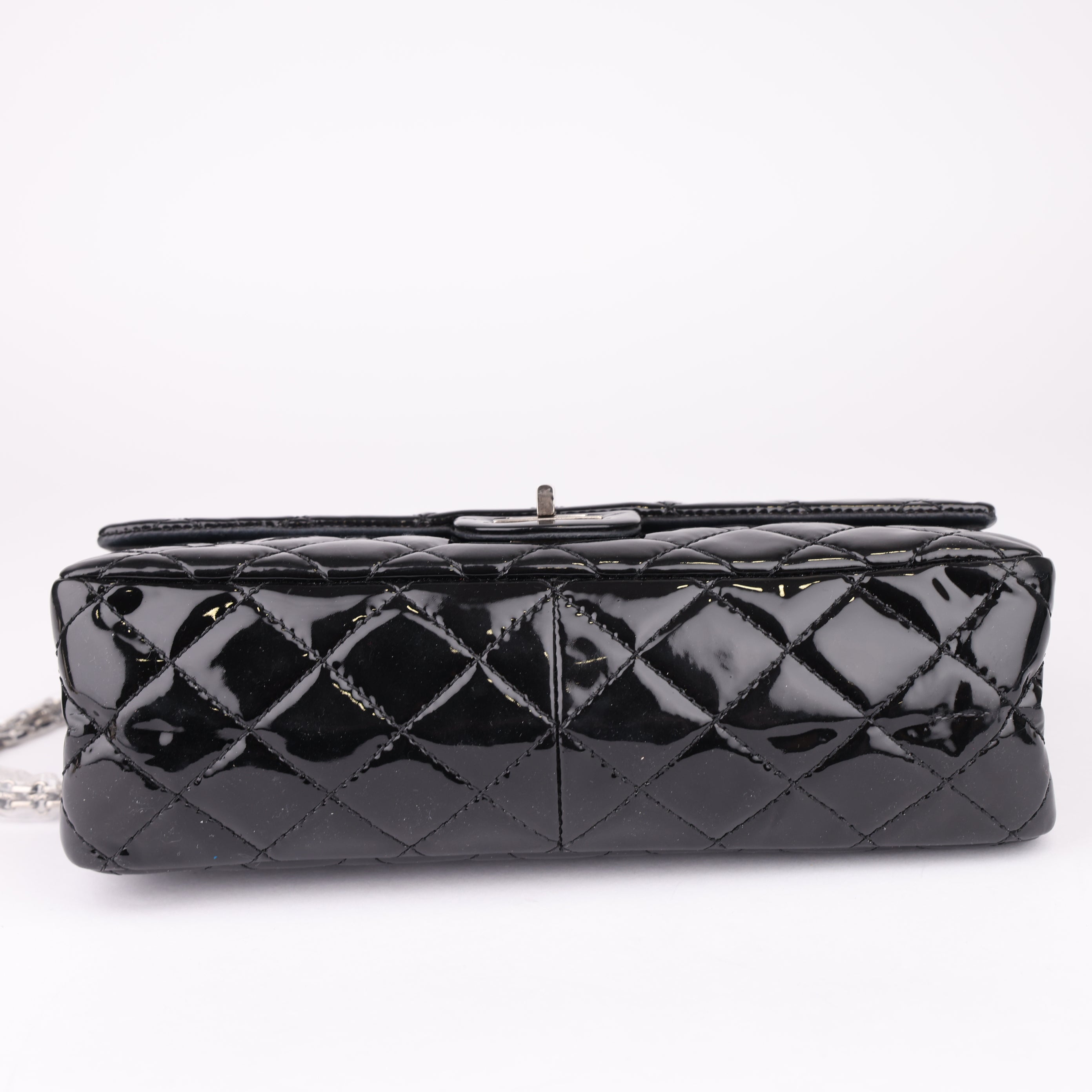 J1631 Chanel bag 2.55 maxi Black Patent leather- Pre Owned