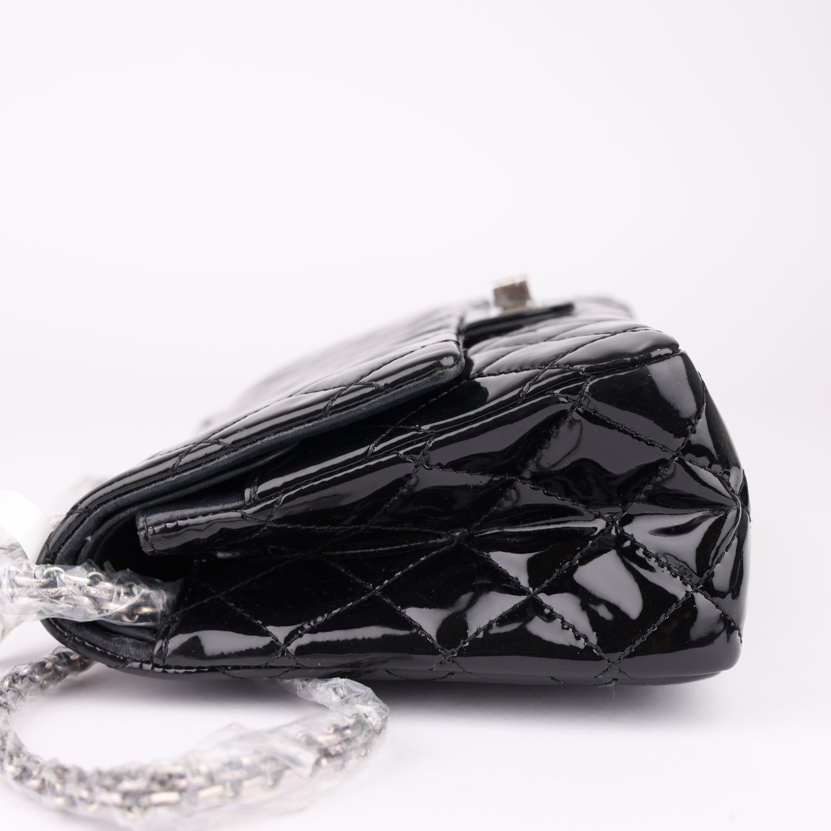 J1631 Chanel bag 2.55 maxi Black Patent leather- Pre Owned