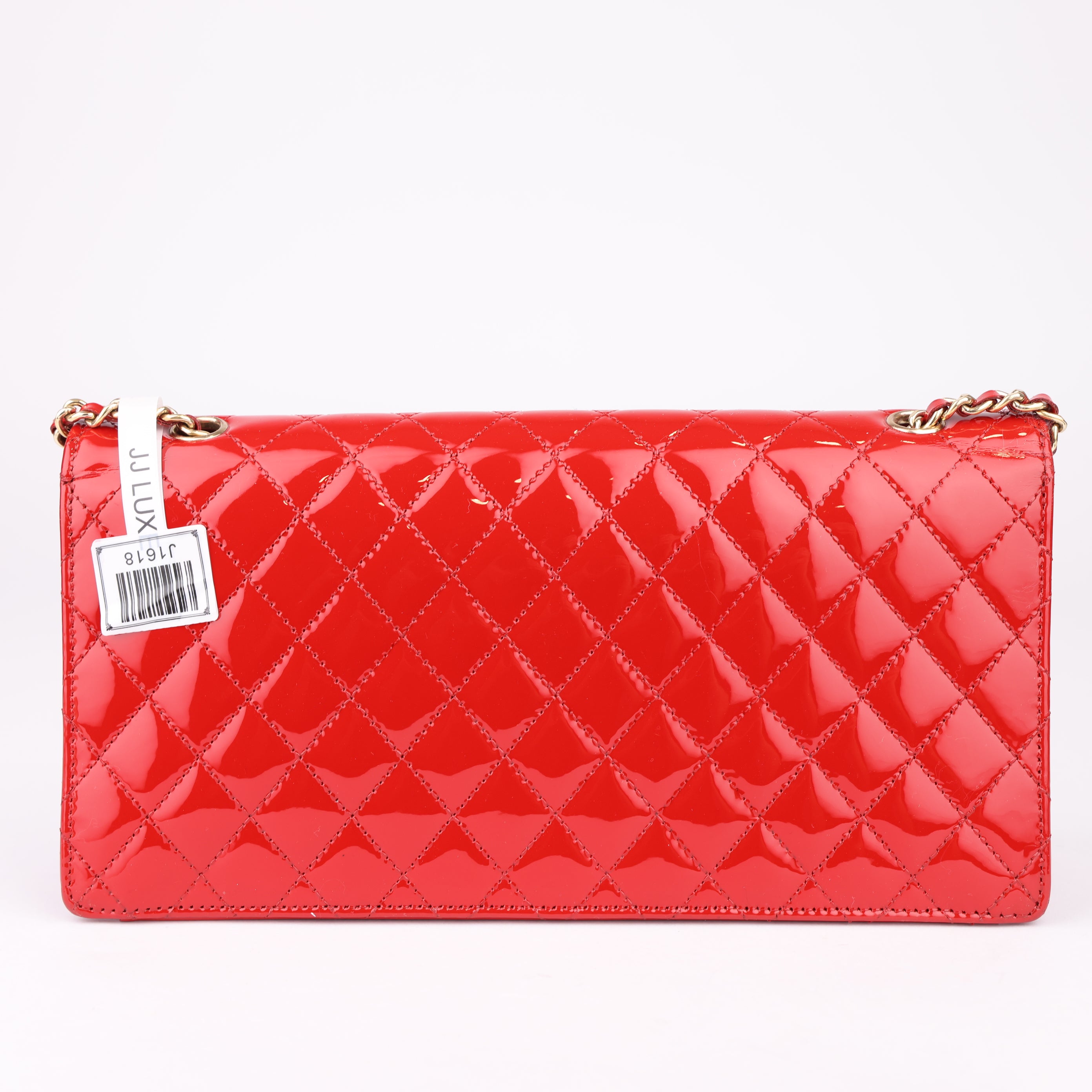 J1618 Chanel Leather Quilted CC Flap Red Shoulder Bags- Pre Owned