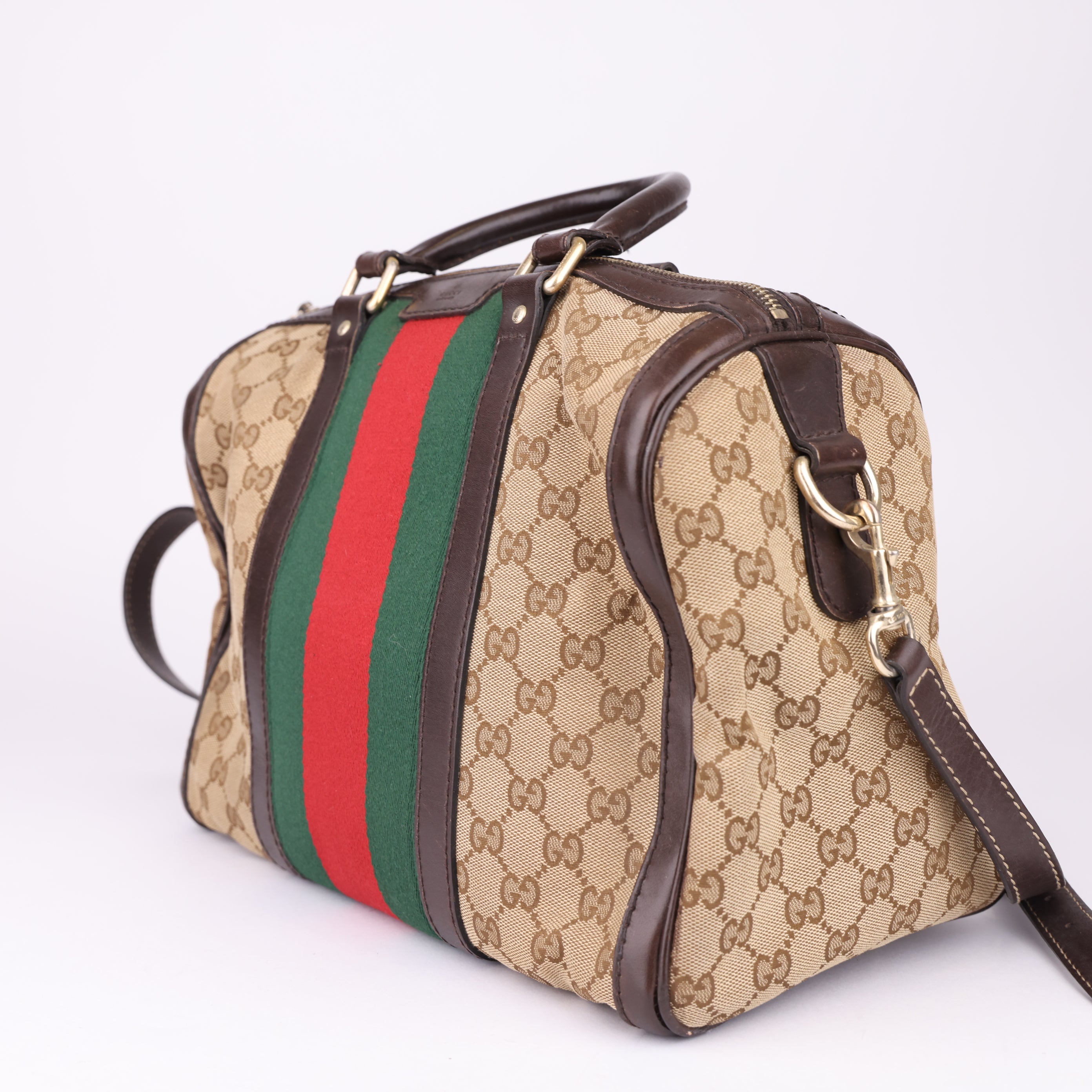 J1629 Gucci GG Canvas Boston Bag- Pre Owned