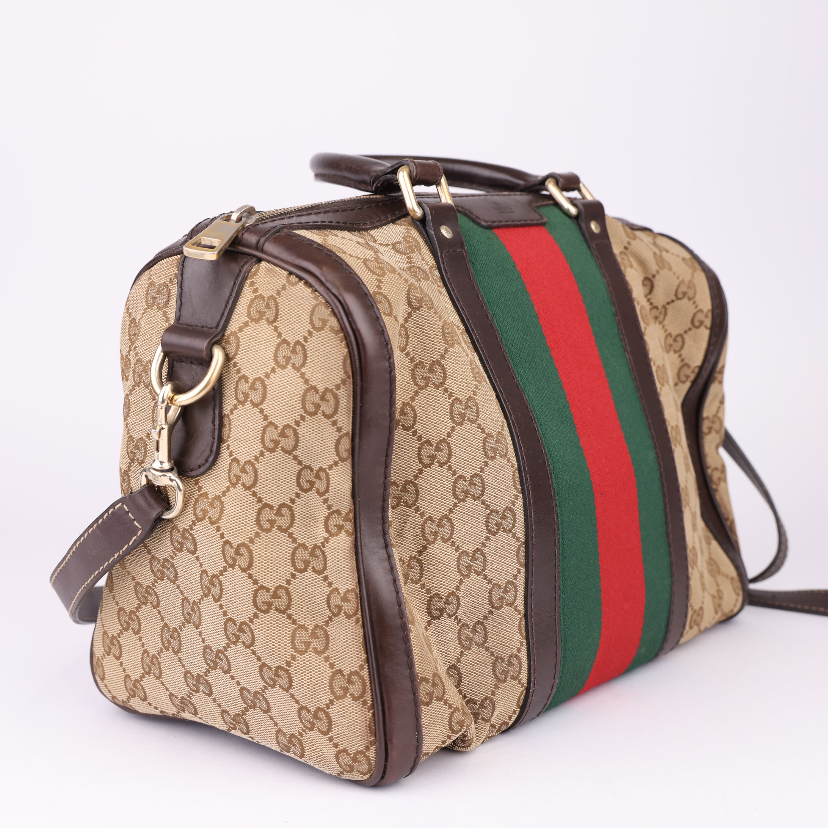 J1629 Gucci GG Canvas Boston Bag- Pre Owned