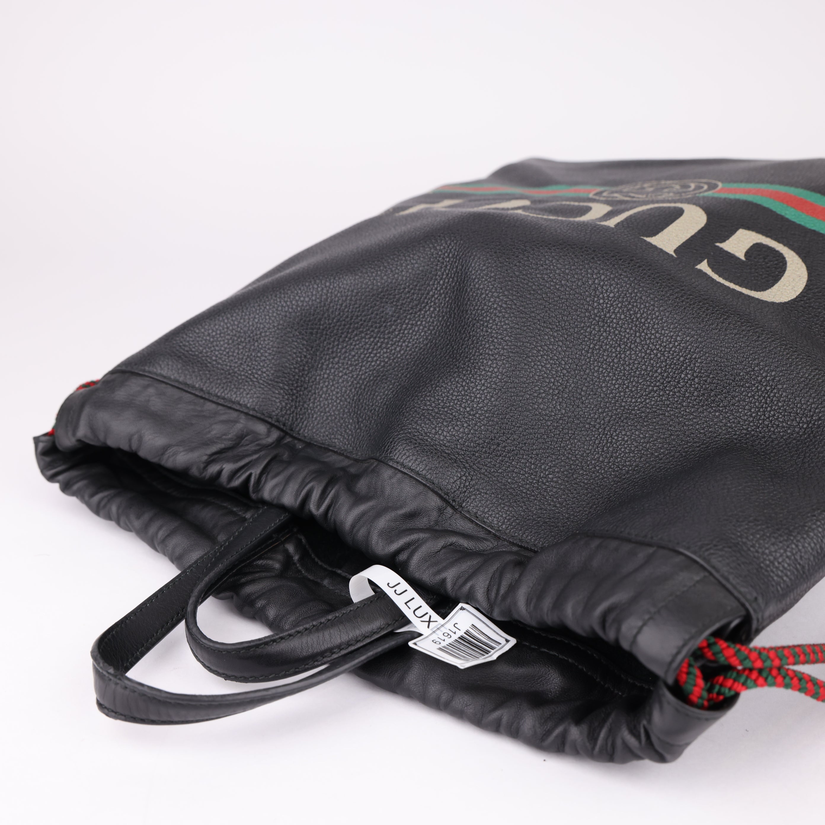 J1619 Gucci Print leather Drawstring Backpack- Pre Owned