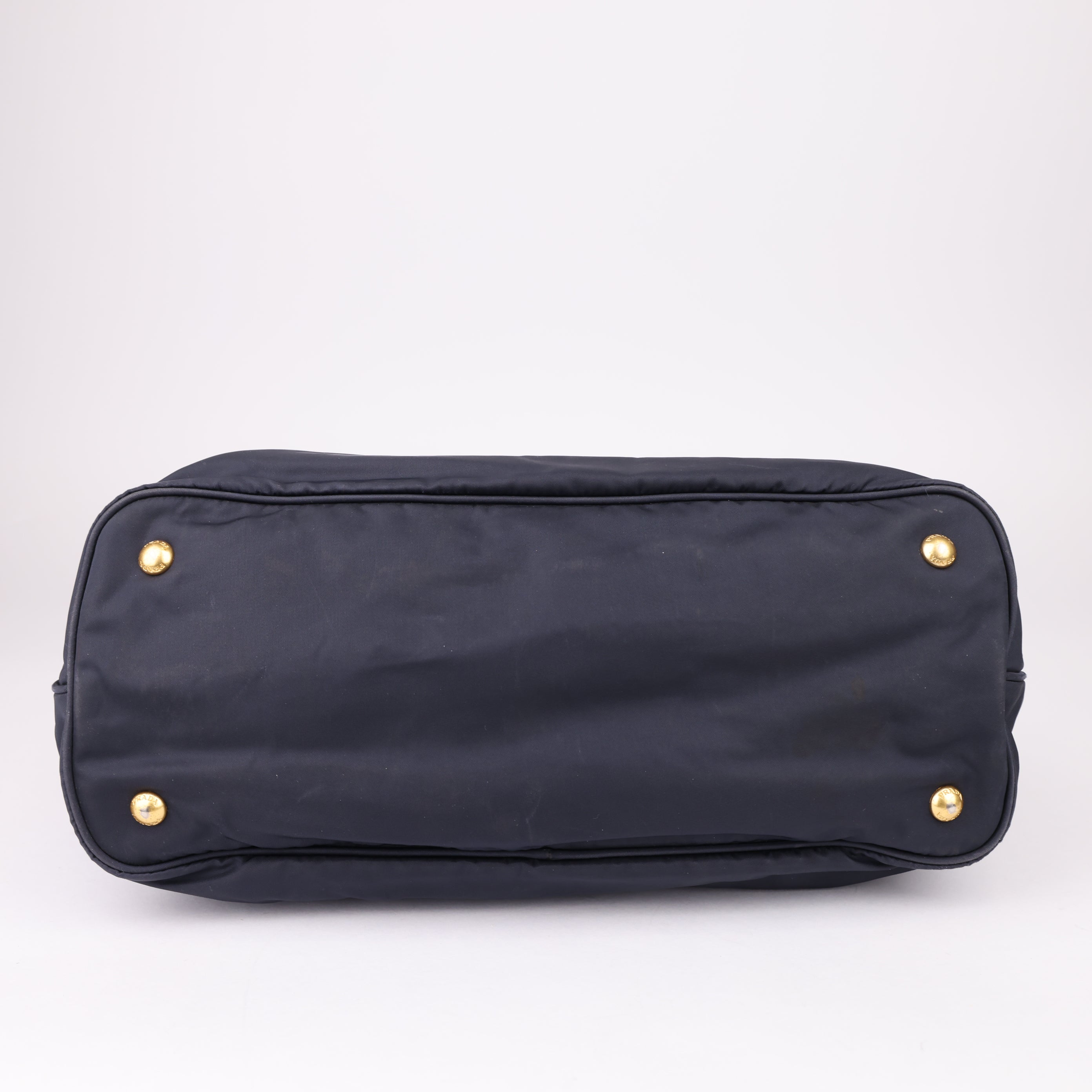 J1626 Prada Blue Tessuto Nylon and Leather Tote Bag- Pre Owned