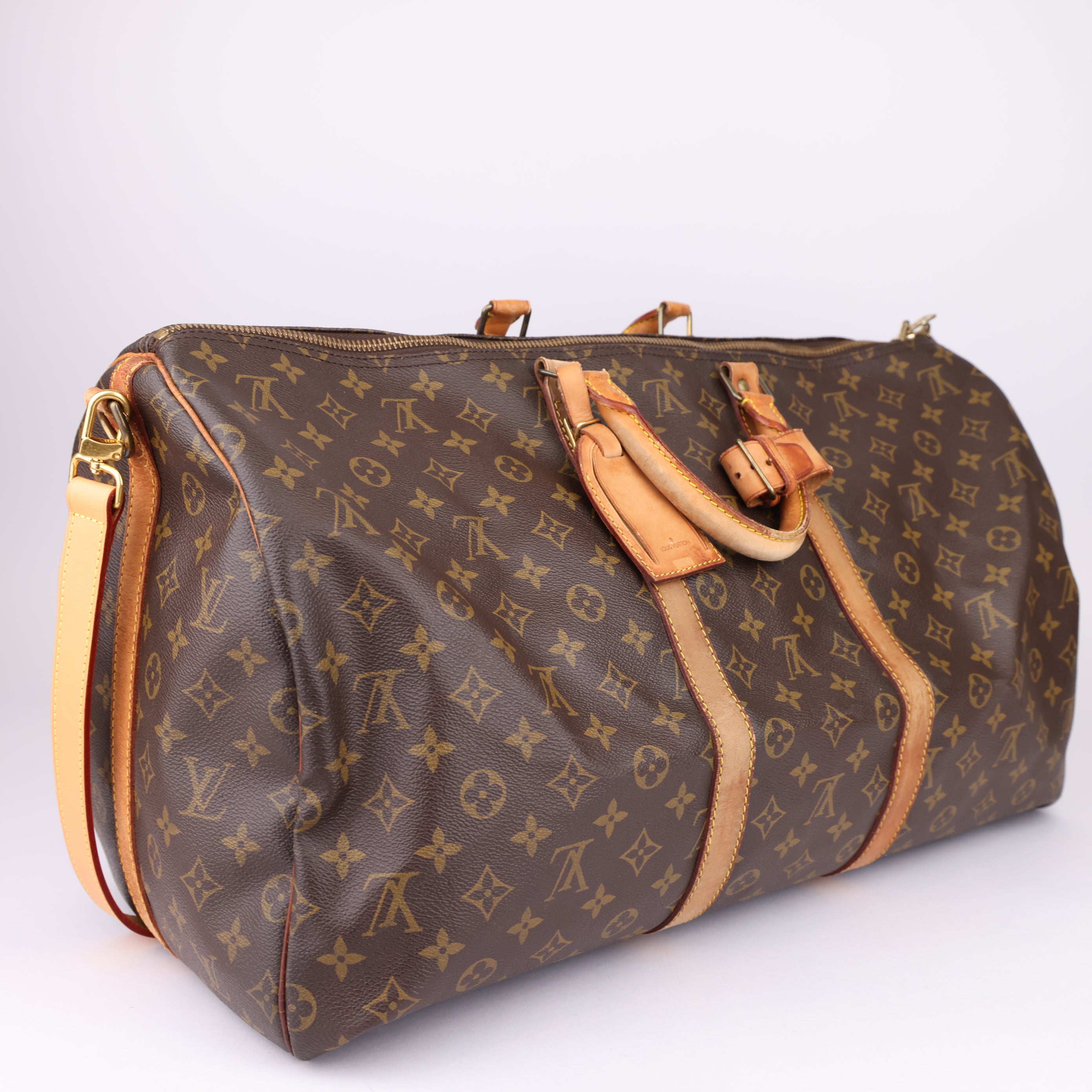 J1616 Louis Vuitton Keepall 55 Bandoulière Monogram Canvas- Pre Owned