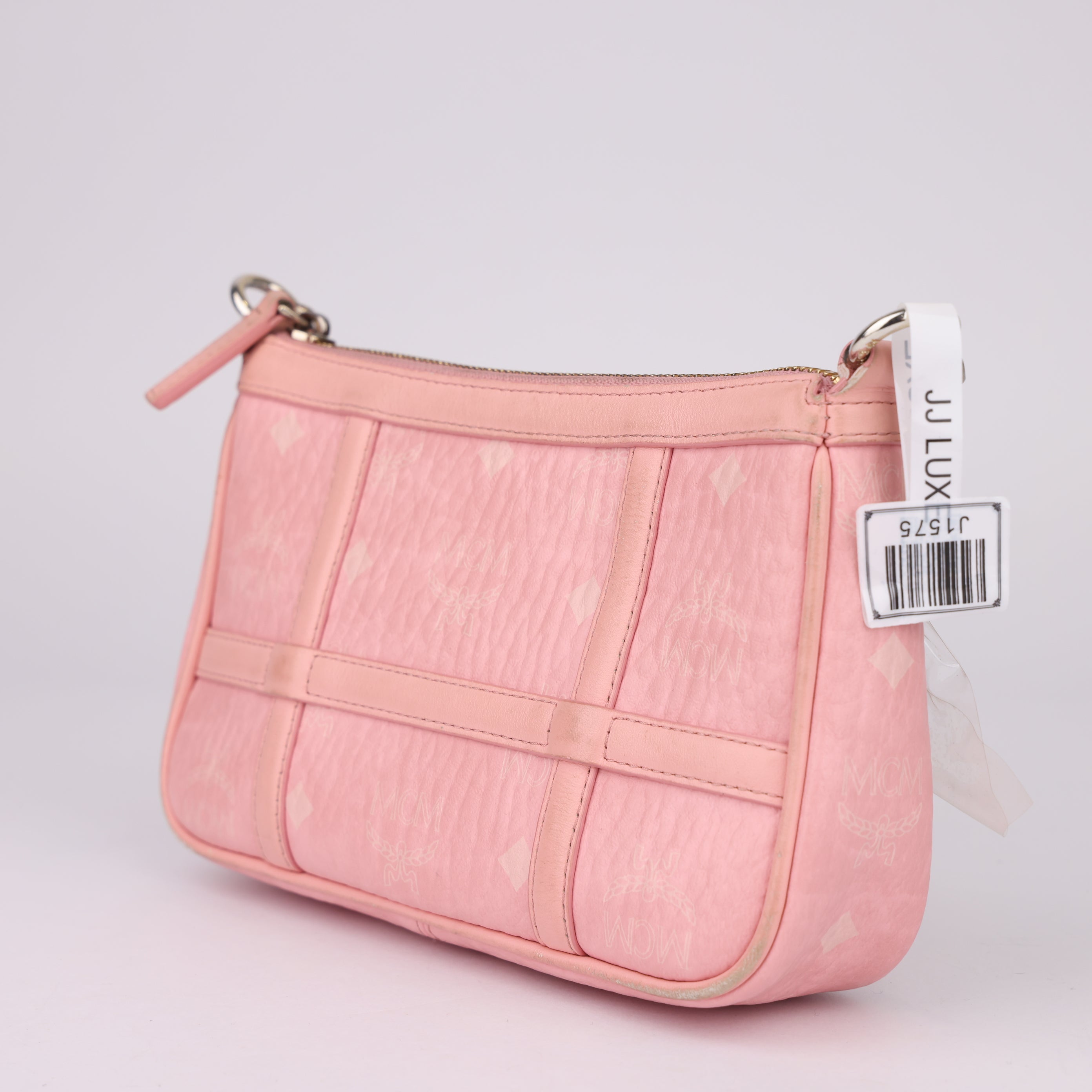 J1575 Mcm Clutch Bag Hobo Bag Hot Pink- Pre Owned