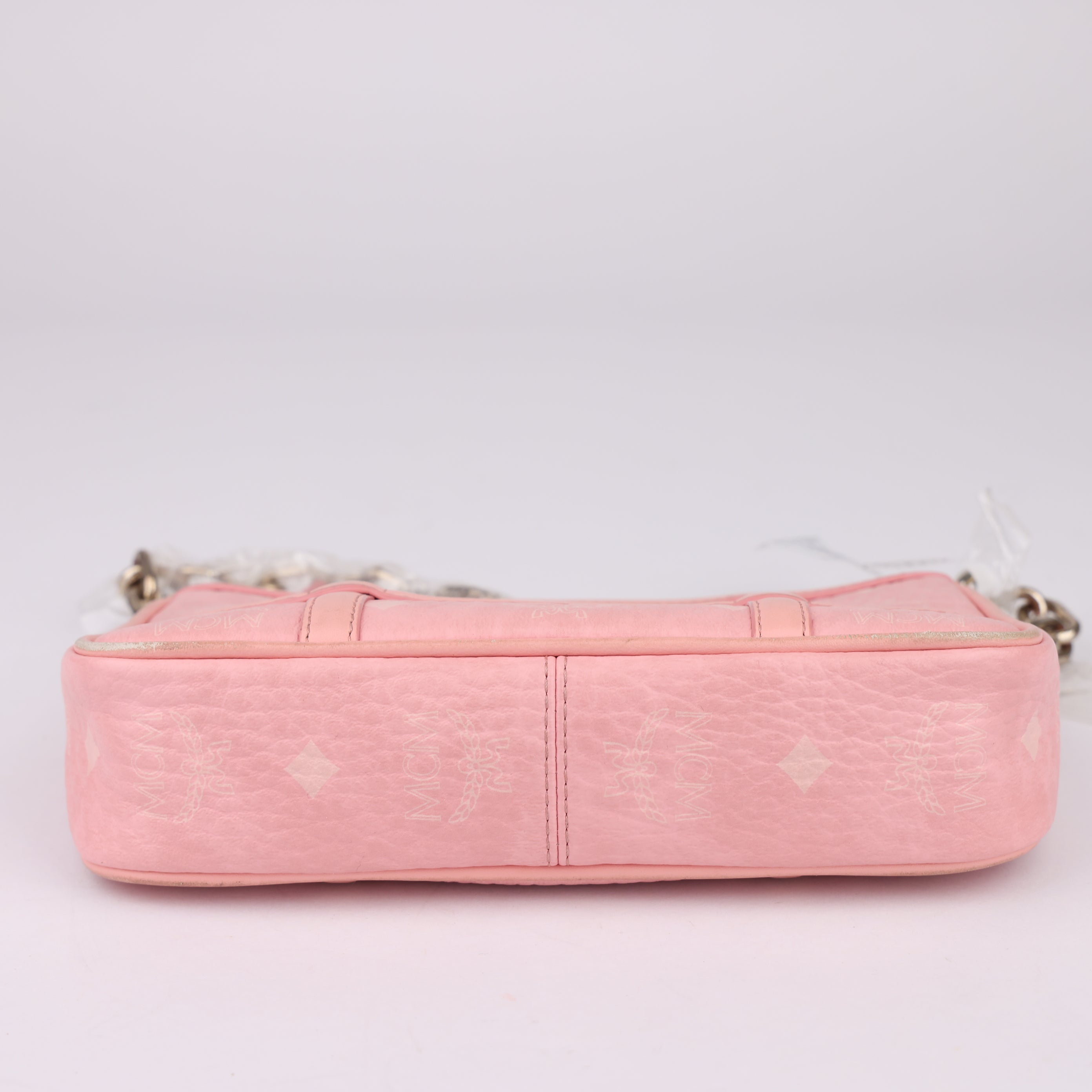 J1575 Mcm Clutch Bag Hobo Bag Hot Pink- Pre Owned