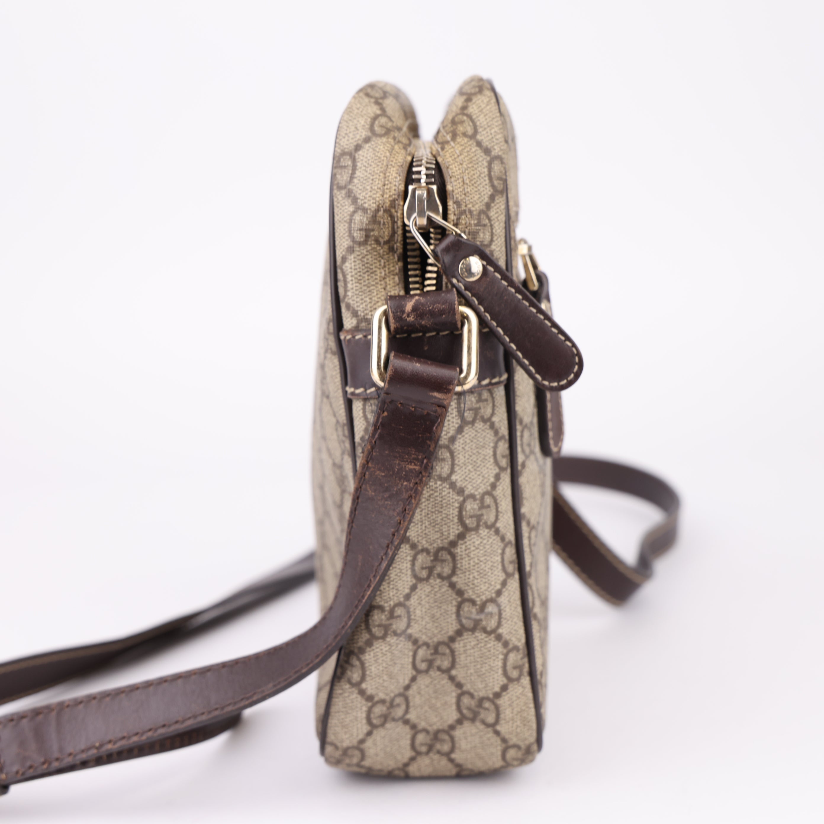 J1573 Gucci GG Supreme Shoulder Bag Brown Beige- Pre Owned