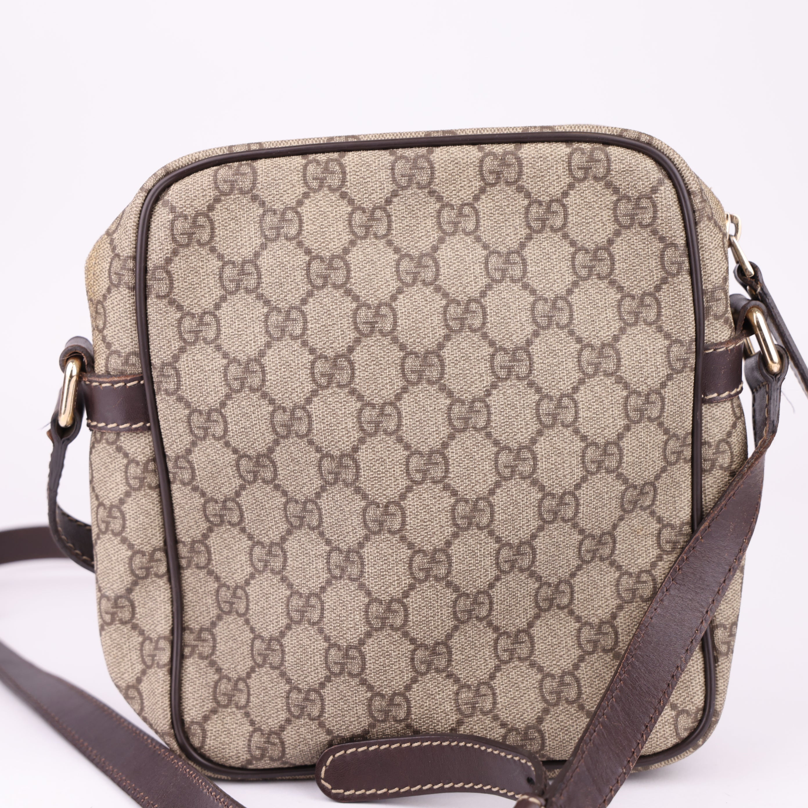 J1573 Gucci GG Supreme Shoulder Bag Brown Beige- Pre Owned