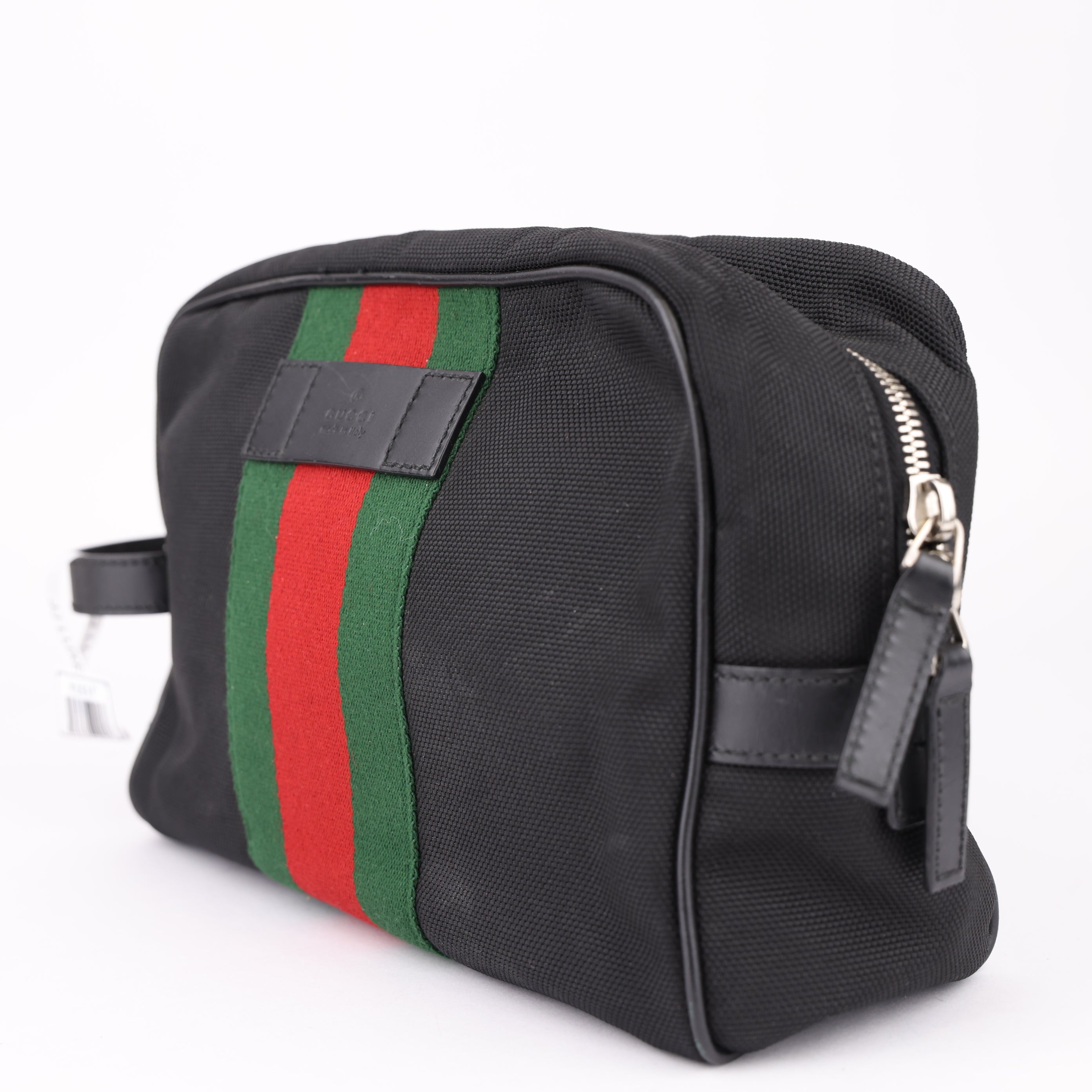 J1574 Gucci Ophidia Toiletry Bag Mini Web Stripe Black- Pre Owned