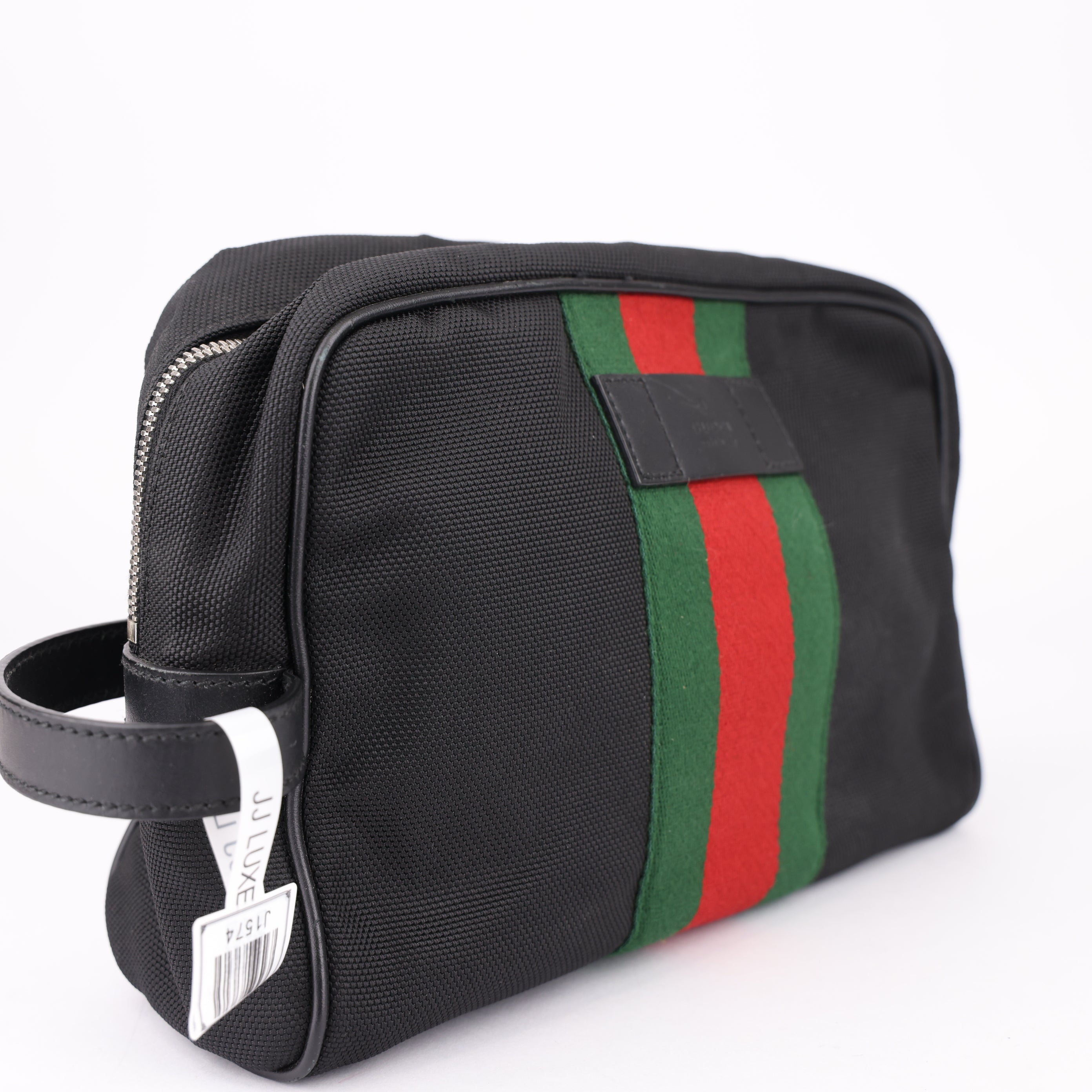J1574 Gucci Ophidia Toiletry Bag Mini Web Stripe Black- Pre Owned