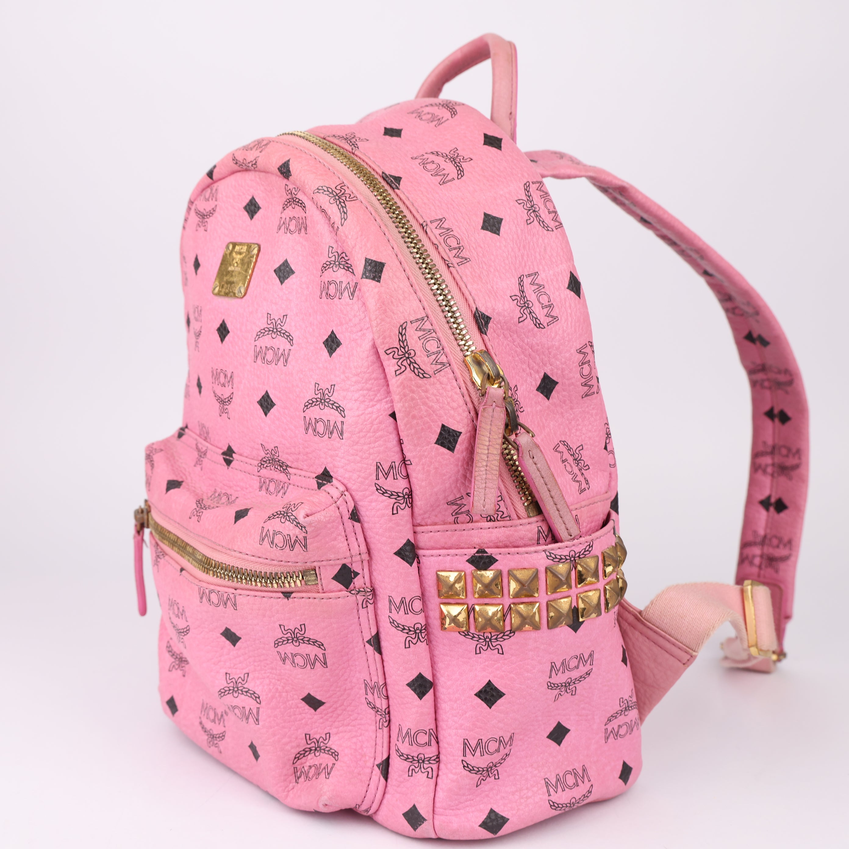 J1571 MCM Bebe Boo Side Studs Backpack- Pre Owned