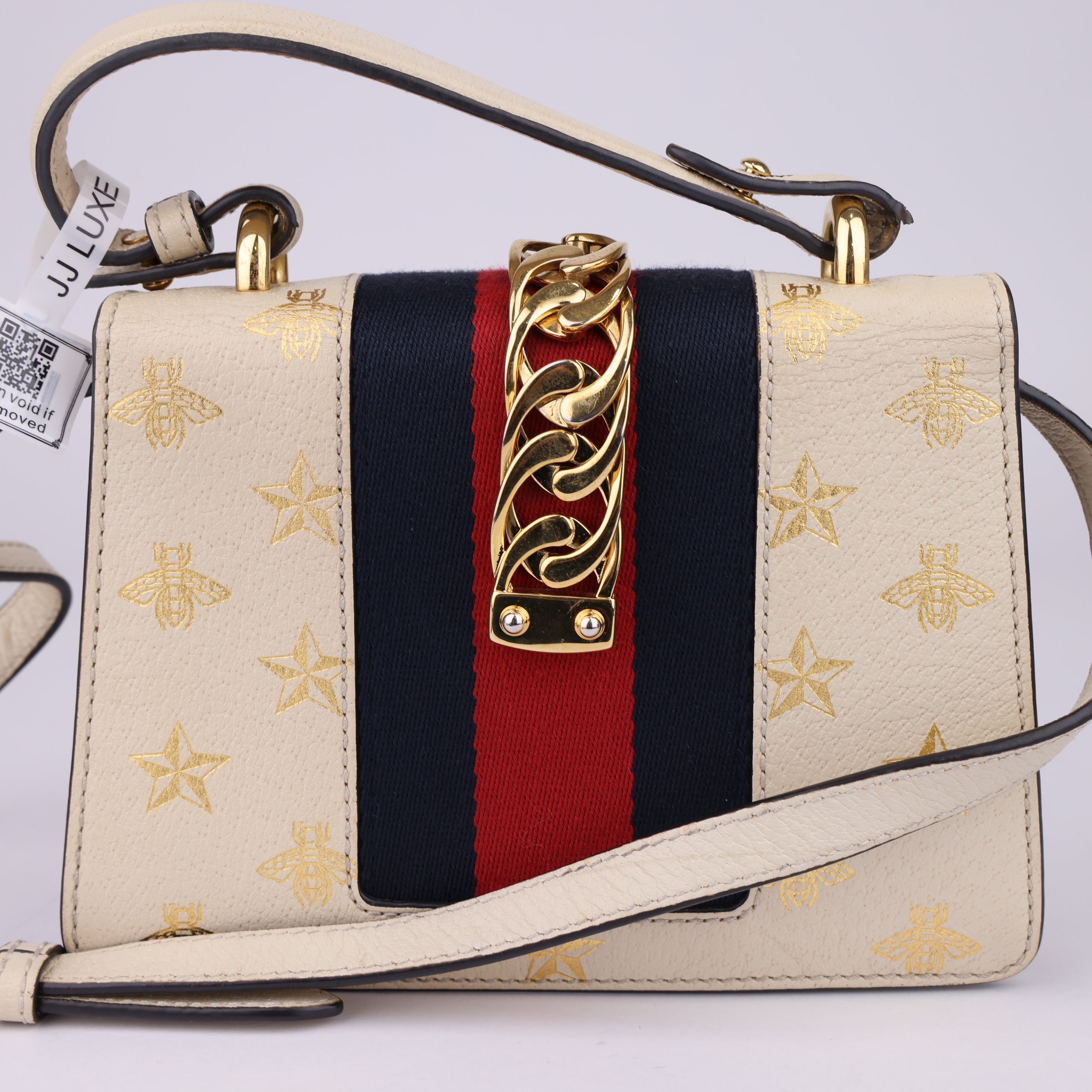 J1566 Gucci Mini Sylvie Calfskin Bee Star Bag - Pre Owned
